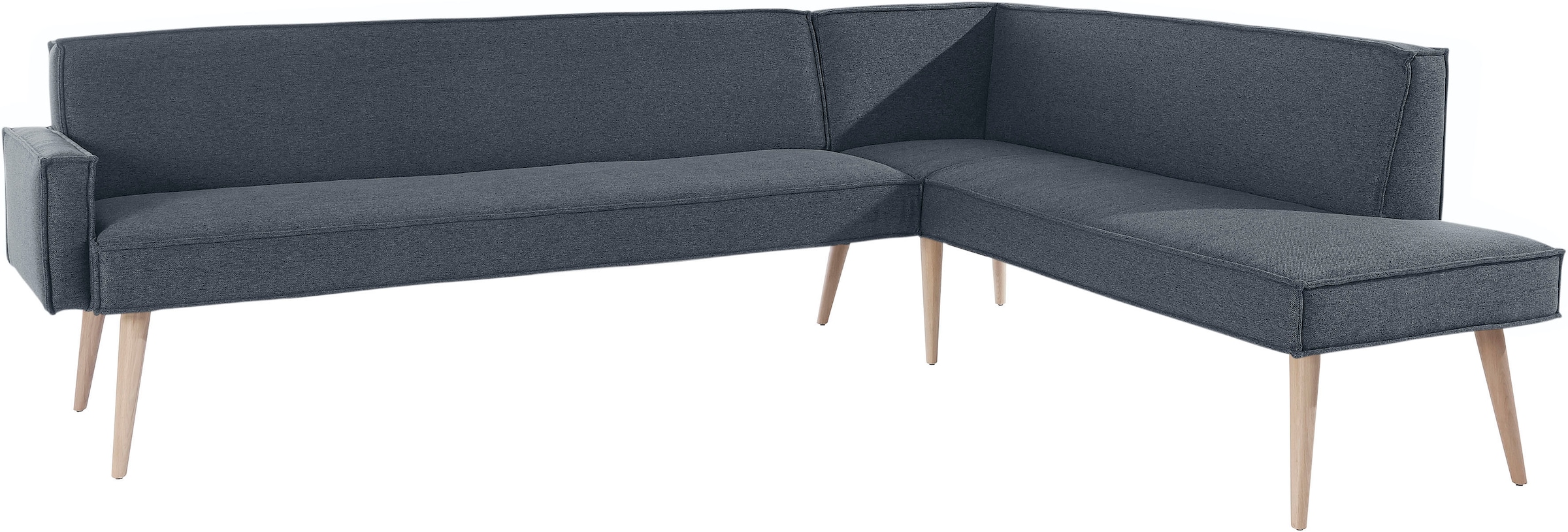 exxpo - sofa fashion Eckbank »Lungo, moderne Kedernaht, bequem und elegant, hoher Holzfuss«, hochwertige Detailverarbeitung, frei im Raum stellbar