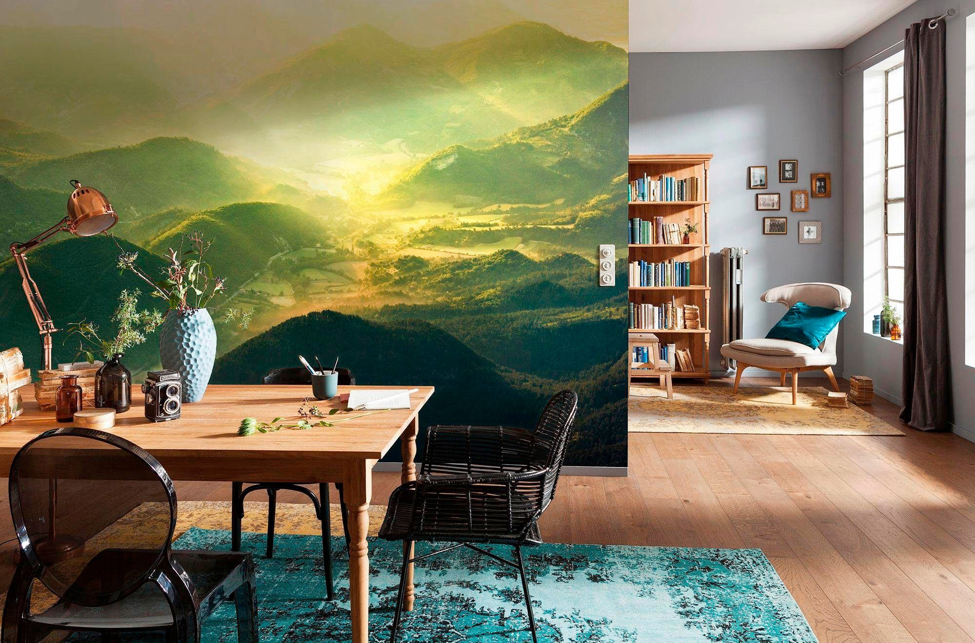 Komar Vliestapete »Digitaldruck Vlies - The Shire - Grösse 200 x 150 cm«, bedruckt, Wohnzimmer, Schlafzimmer