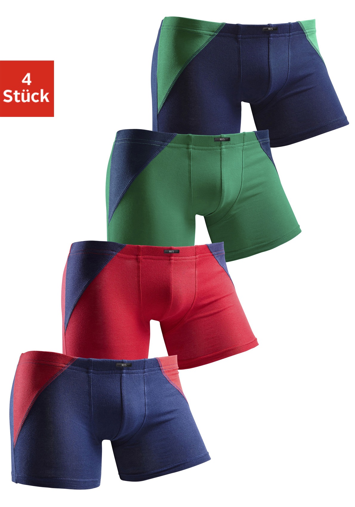 H.I.S Boxer »Boxershorts für Jungen« Packung, 4 Stk. mit coolem Colorblocking für einen sportlichen Auftritt