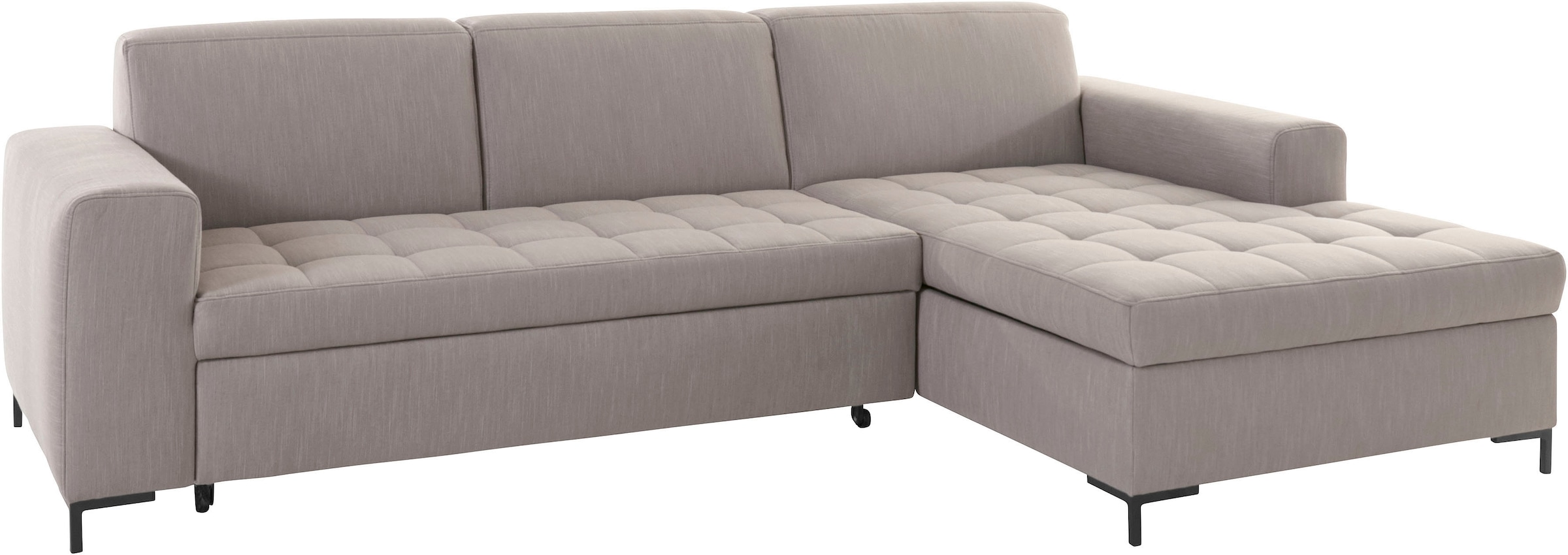 GOODproduct Ecksofa »Grazzo, zeitlos und elegant, mit moderner Sitzheftung, L-Form«, hochwertige Stoffe aus recyceltem Material, Steppung im Sitzbereich