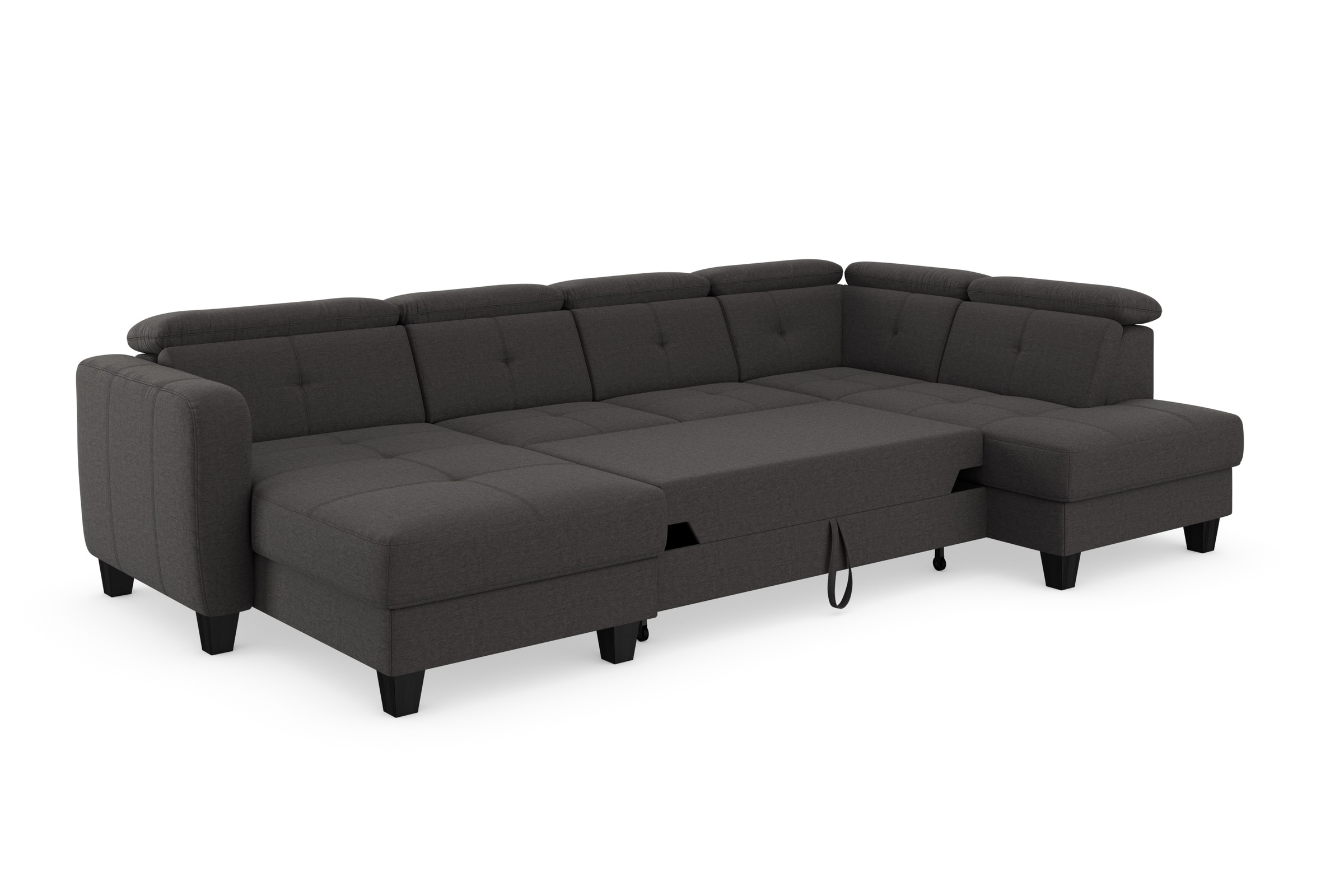 sit&more Wohnlandschaft »Belluci U-Form«, Kopfteilverstellung und Federkern, wahlweise mit Bettfunktion