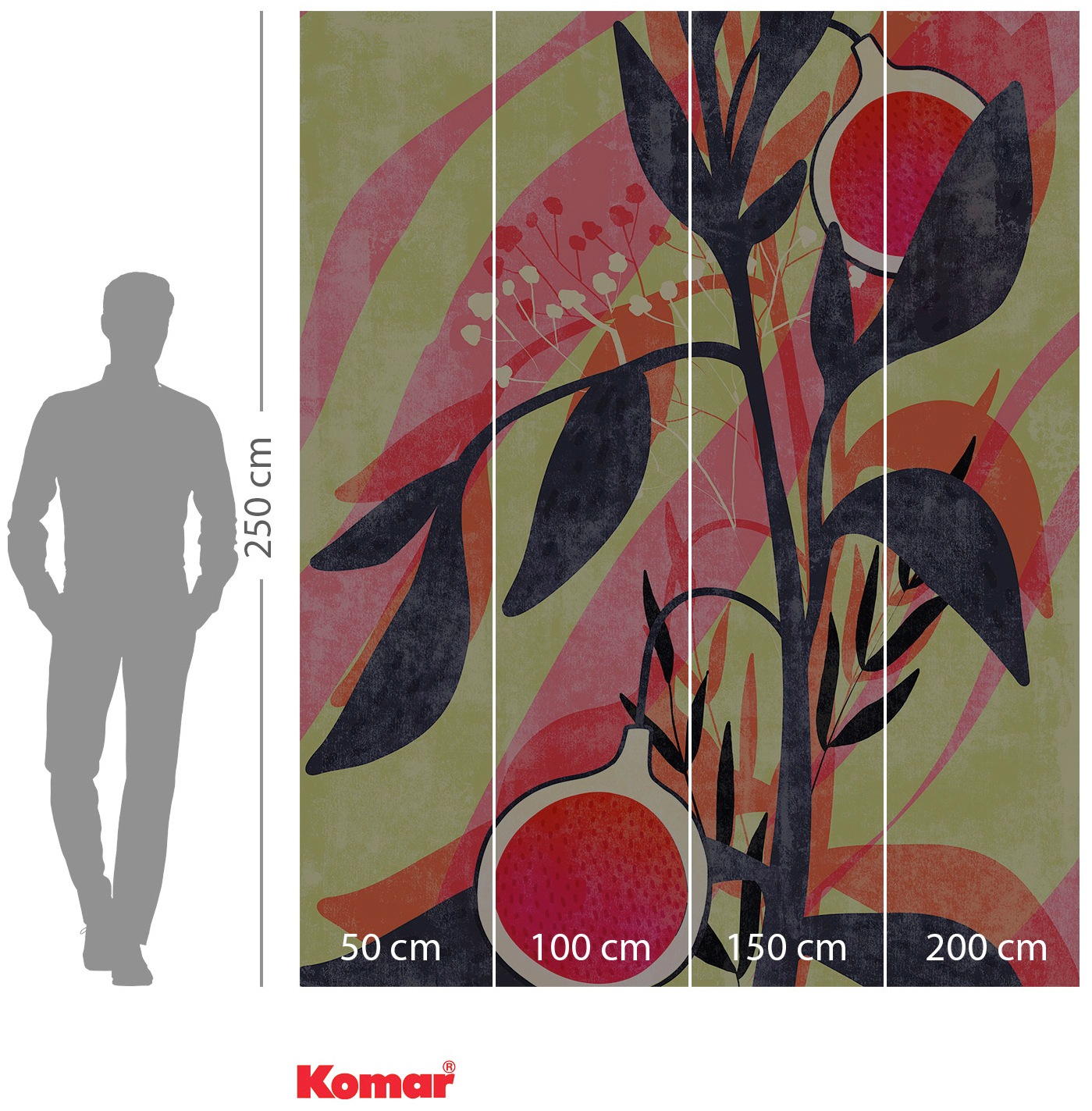 Komar Vliestapete »Digitaldruck Vlies - Bonbons aux Fruits - Grösse 200 x 250 cm«, bedruckt, Wohnzimmer, Schlafzimmer