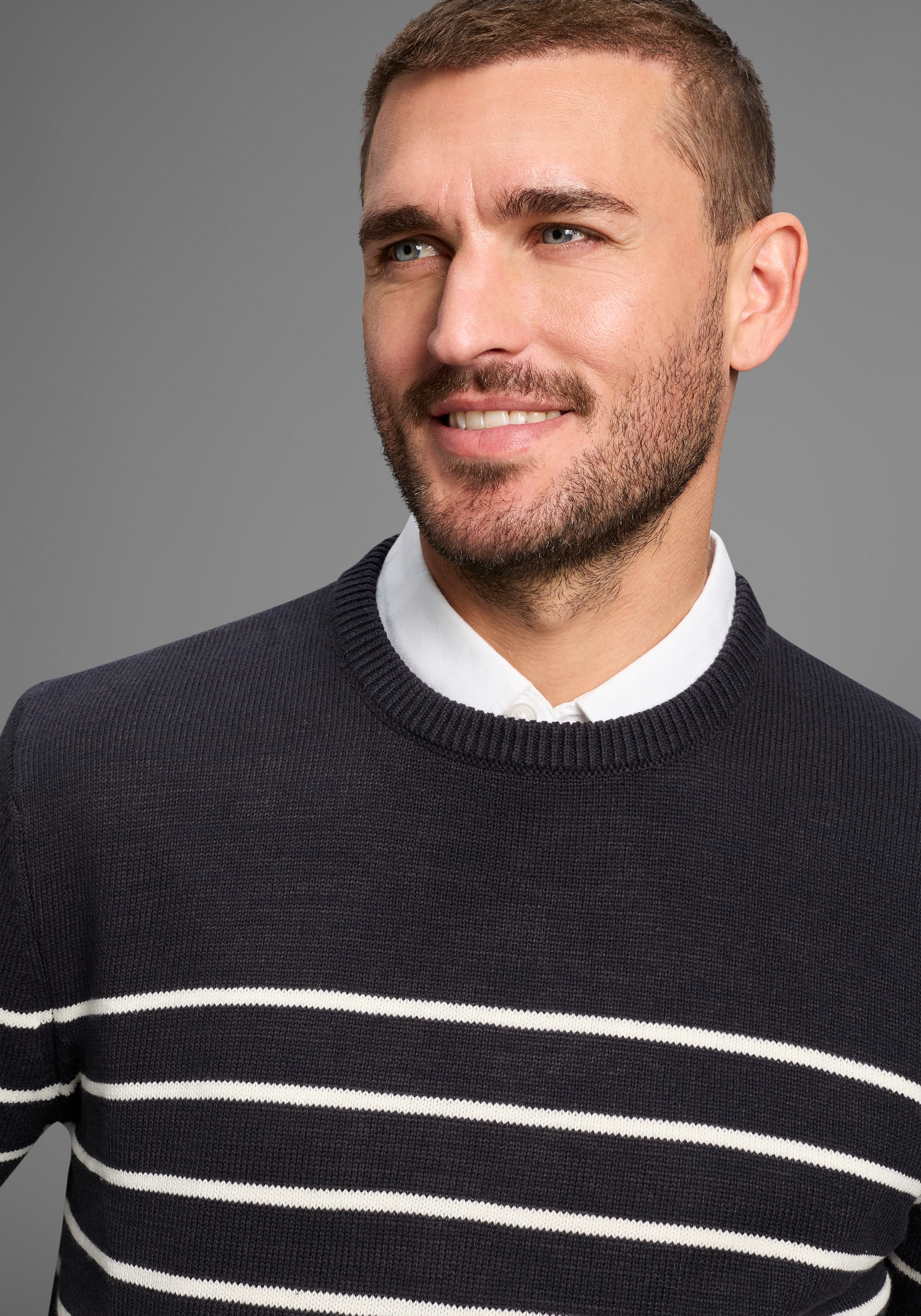 DELMAO Streifenpullover »Bis Grösse 3 XL«, im maritimen Stil - NEUE KOLLEKTION