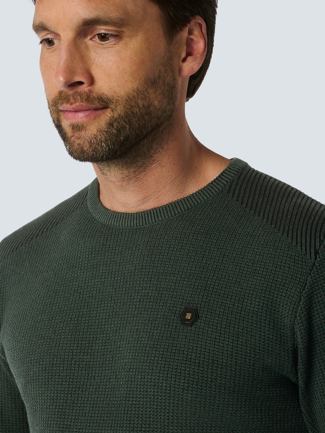 NO EXCESS Rundhalspullover, mit Jacquard Optik