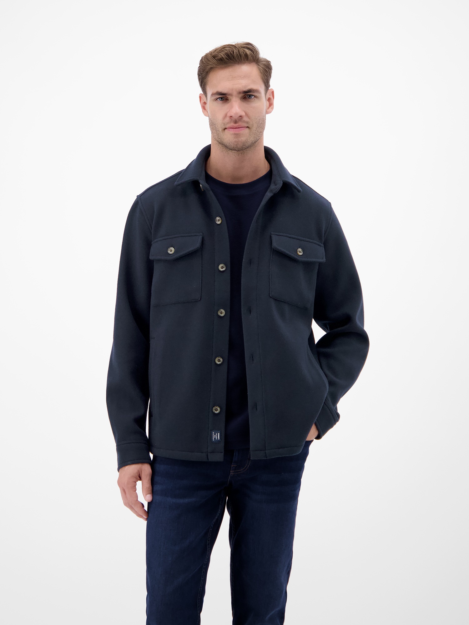 LERROS Langarmhemd »LERROS Urban-Style Hemdjacke in Wolloptik«