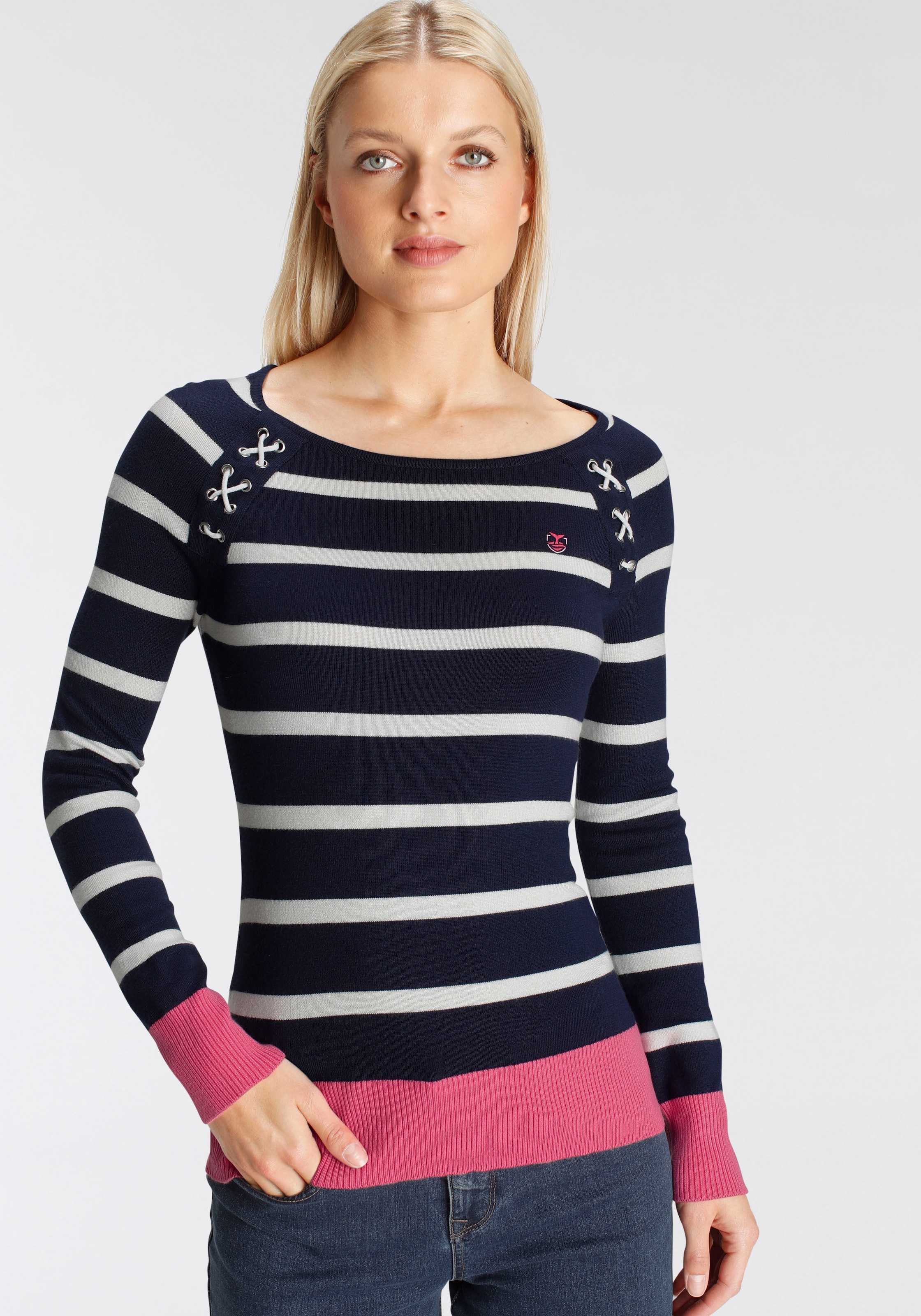 DELMAO Streifenpullover, mit maritimen Details --NEUE MARKE! kaufen
