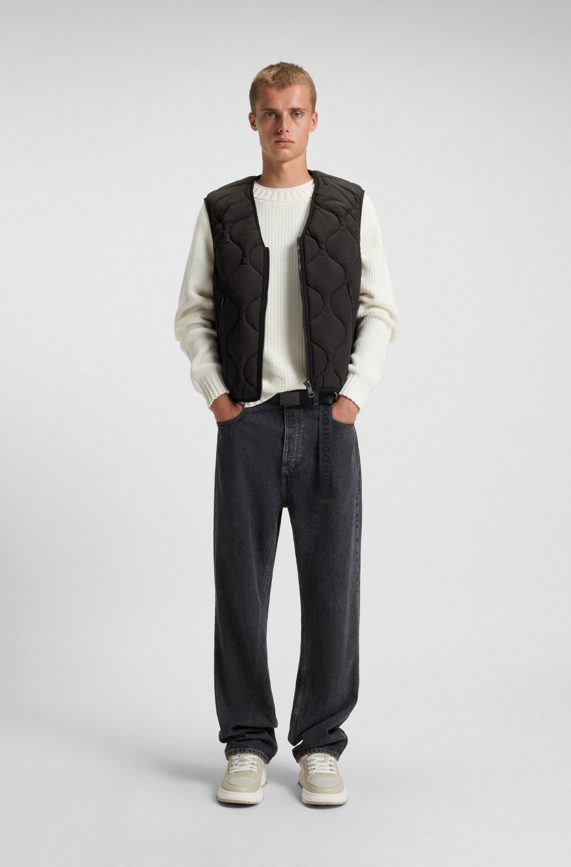 HUGO Blue Steppweste »Bocolino«, V-Ausschnitt, relaxed fit, Reissverschluss
