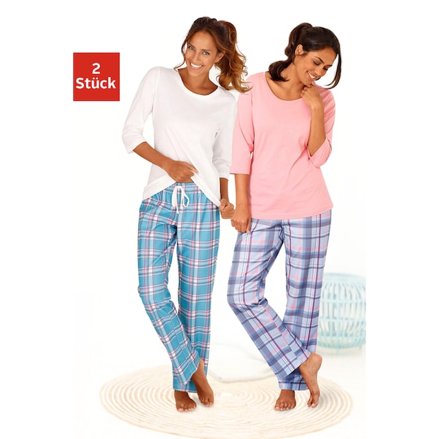 Weven Neem een ​​bad Veeg Arizona Pyjama, (4 tlg., 2 Stück), mit passenden Basicshirts online kaufen  bei Jelmoli-Versand Schweiz