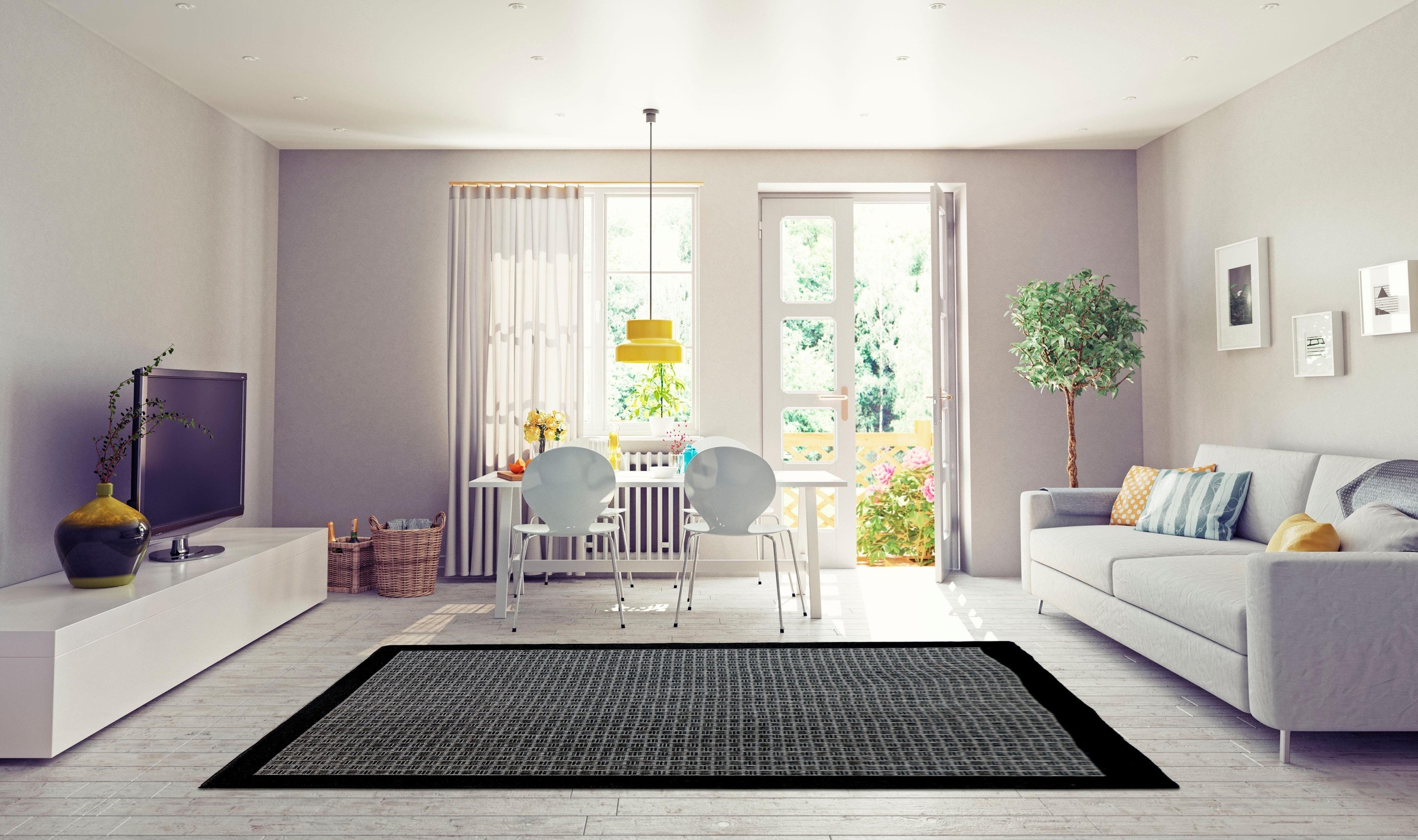 my home Teppich »Vidal«, rechteckig, 5 mm Höhe, In- und Outdoor geeignet, Wohnzimmer