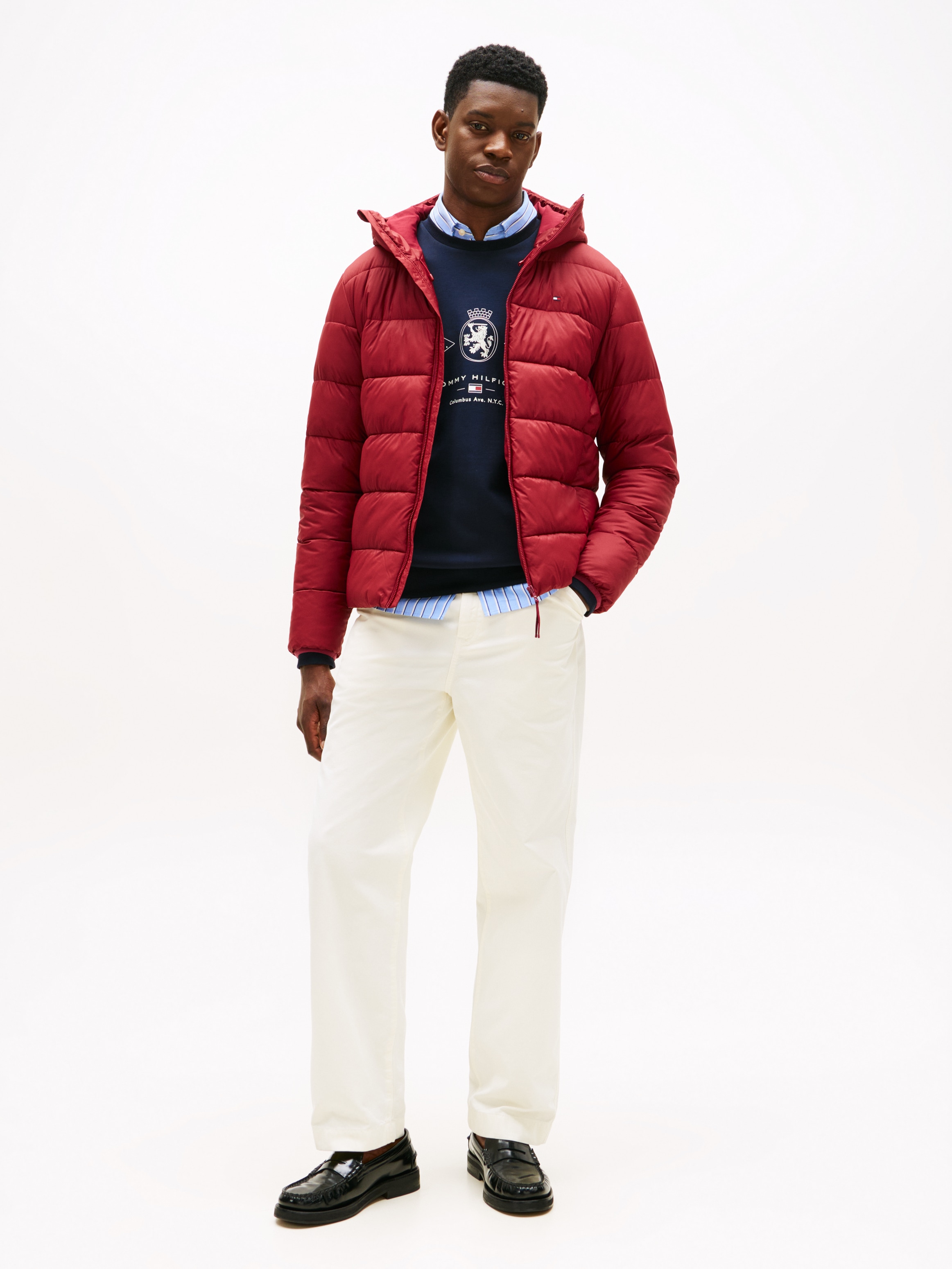 Tommy Hilfiger Steppjacke »MID WEIGHT HOODED JACKET«, mit Kapuze, Winterjacke, Übergangsjacke