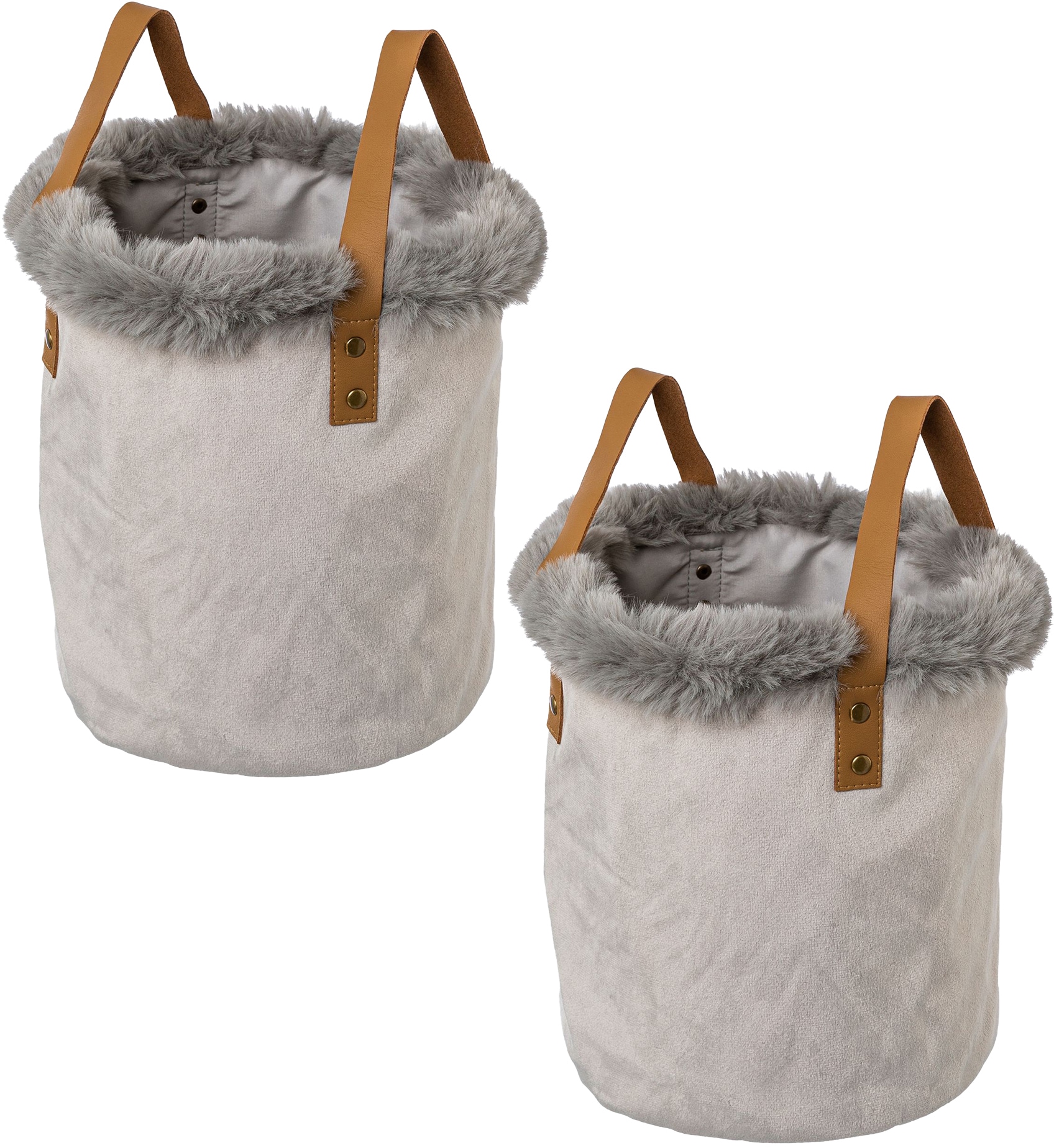 Creativ home Organizer »Weihnachtsdeko« mit Kunstfellrand und Henkel, Höhe 20 cm, auch als Übertopf geeignet