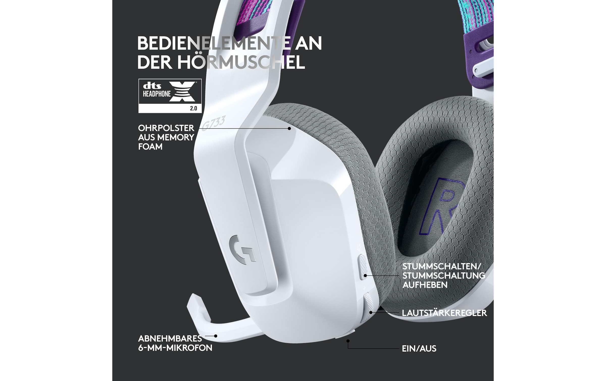 Logitech Gaming-Headset »G733 Lightspeed Gaming white«