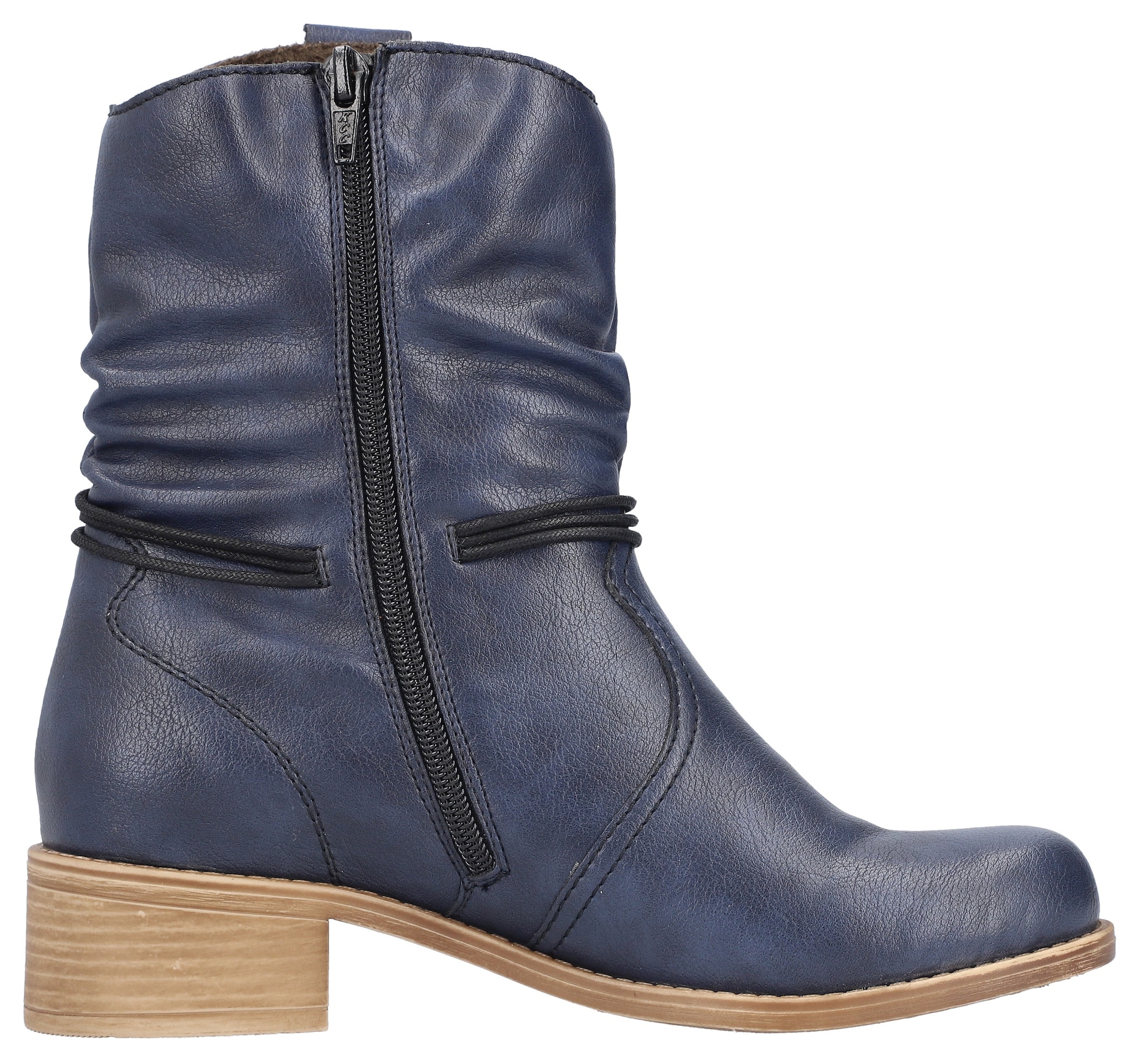 Rieker Winterstiefelette, Boots, Blockabsatz, slouchy Schaft, mit Innenreissverschluss