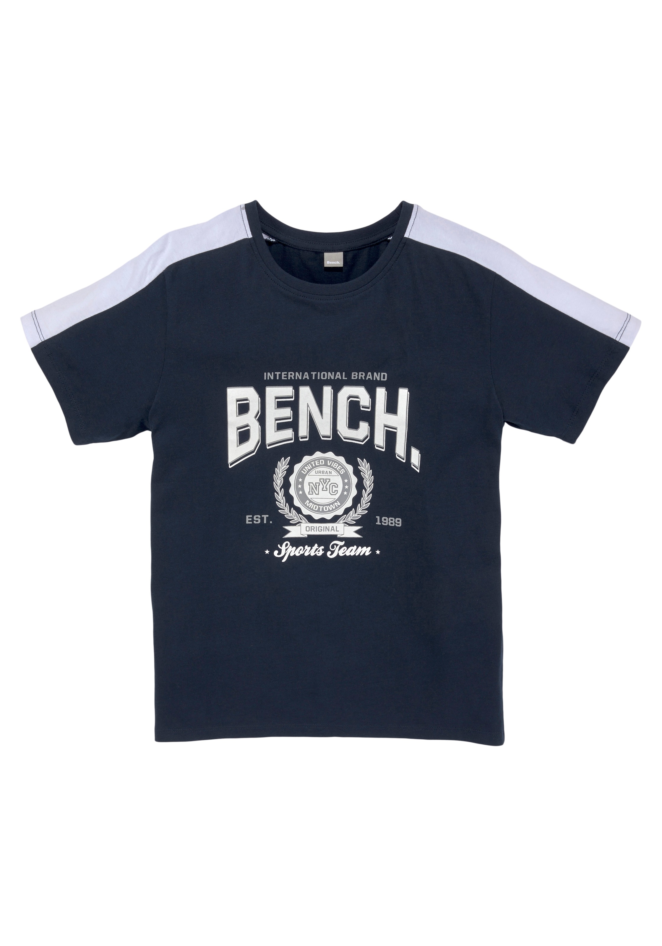 T-Shirt, mit | farbigen Jelmoli-Versand Print und online ✵ Einsätzen Bench. ordern