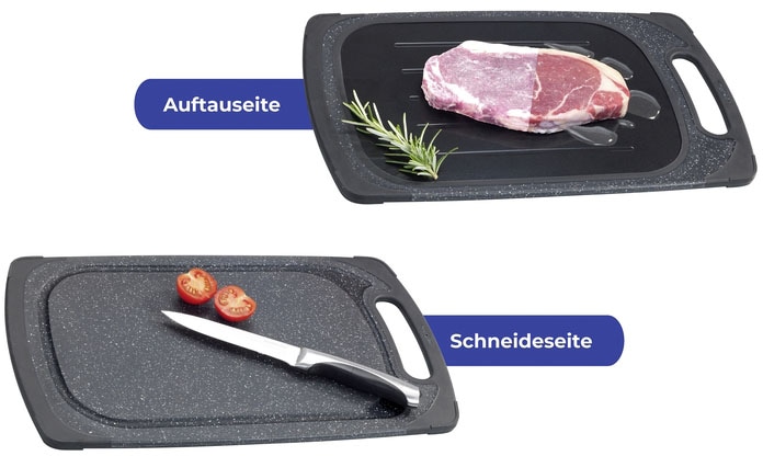 Maximex Schneidebrett »2in1«, (1 St.), wendbar, inkl. Auftauplatte, lebensmittelecht