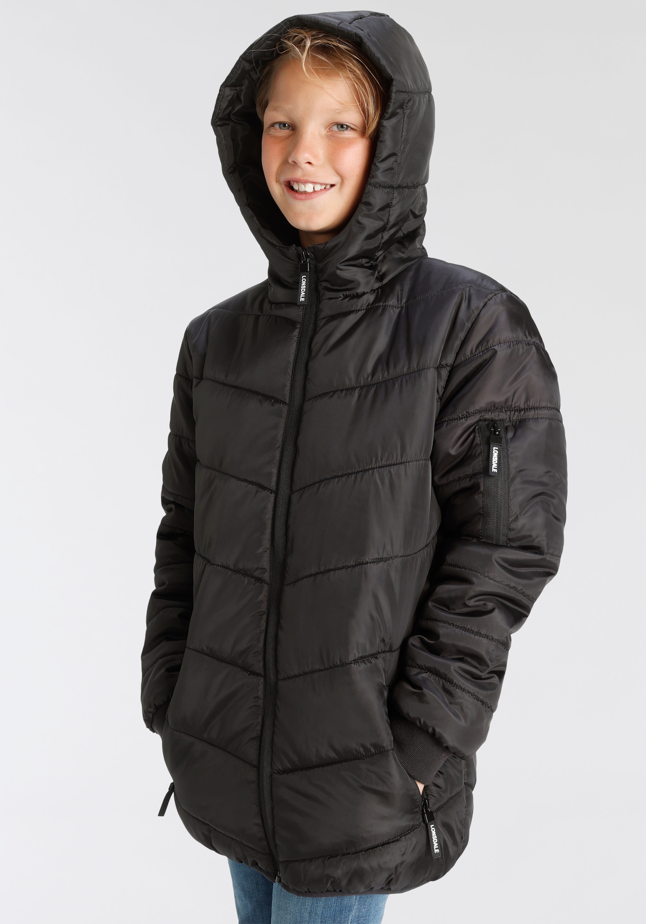 Lonsdale Steppjacke »- für Kinder«, mit Kapuze