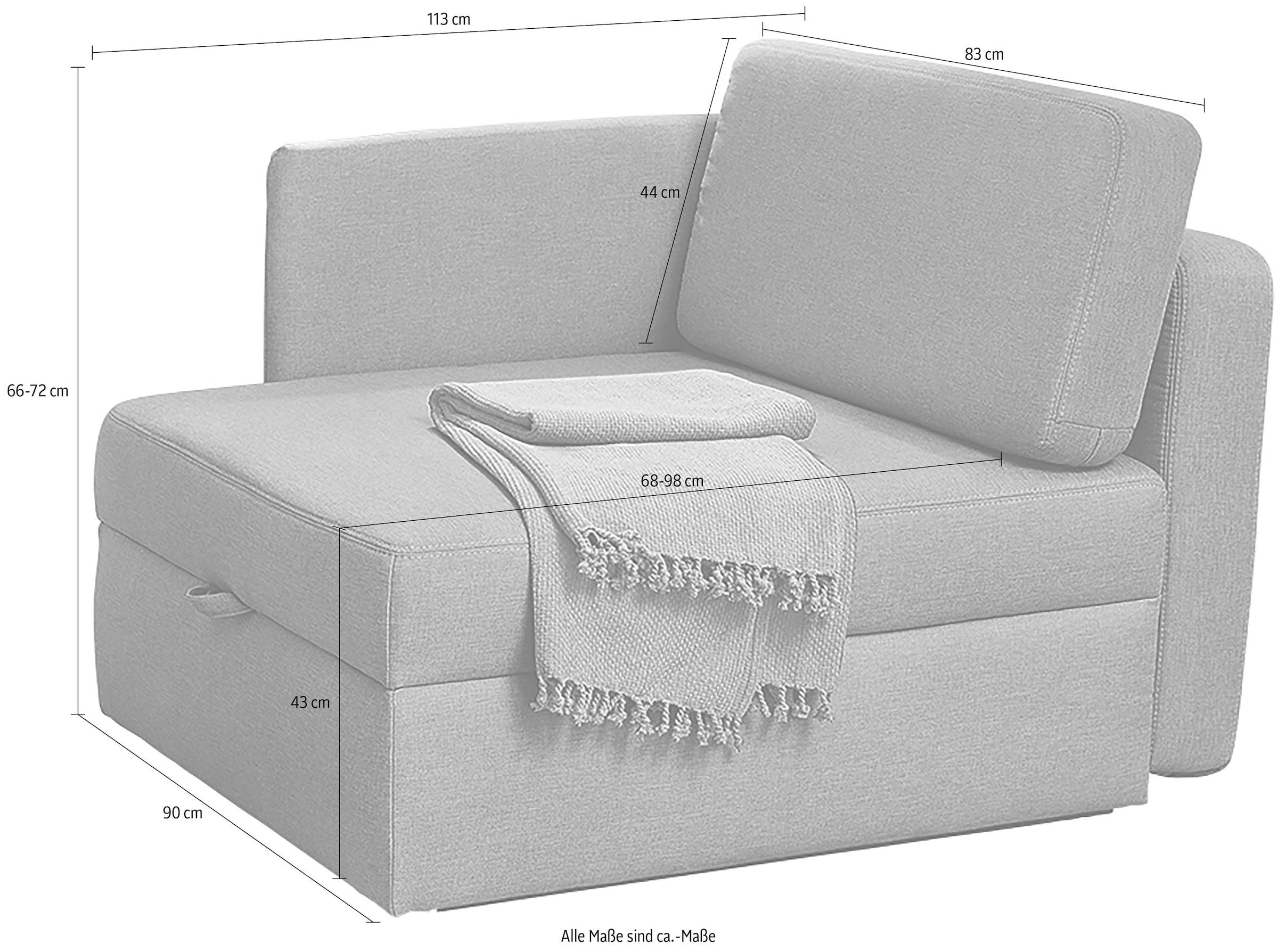 Jockenhöfer Gruppe Sessel »Youngster«, platzsparend, verwandelbar in ein Gästebett, Liegefläche 84x201 cm
