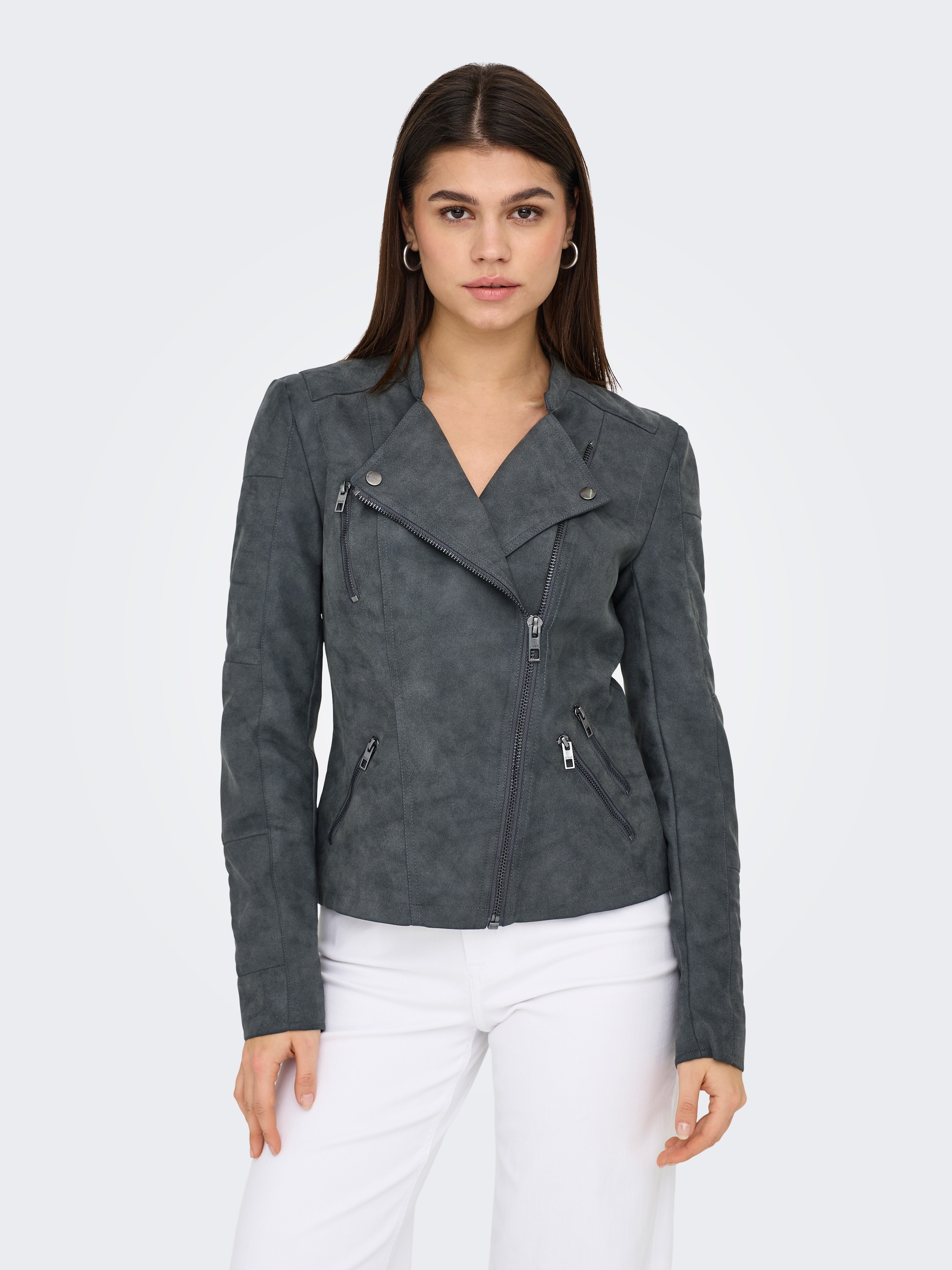 ONLY Lederimitatjacke »ONLAVA FAUX LEATHER BIKER OTW NOOS«, mit Biker-Details