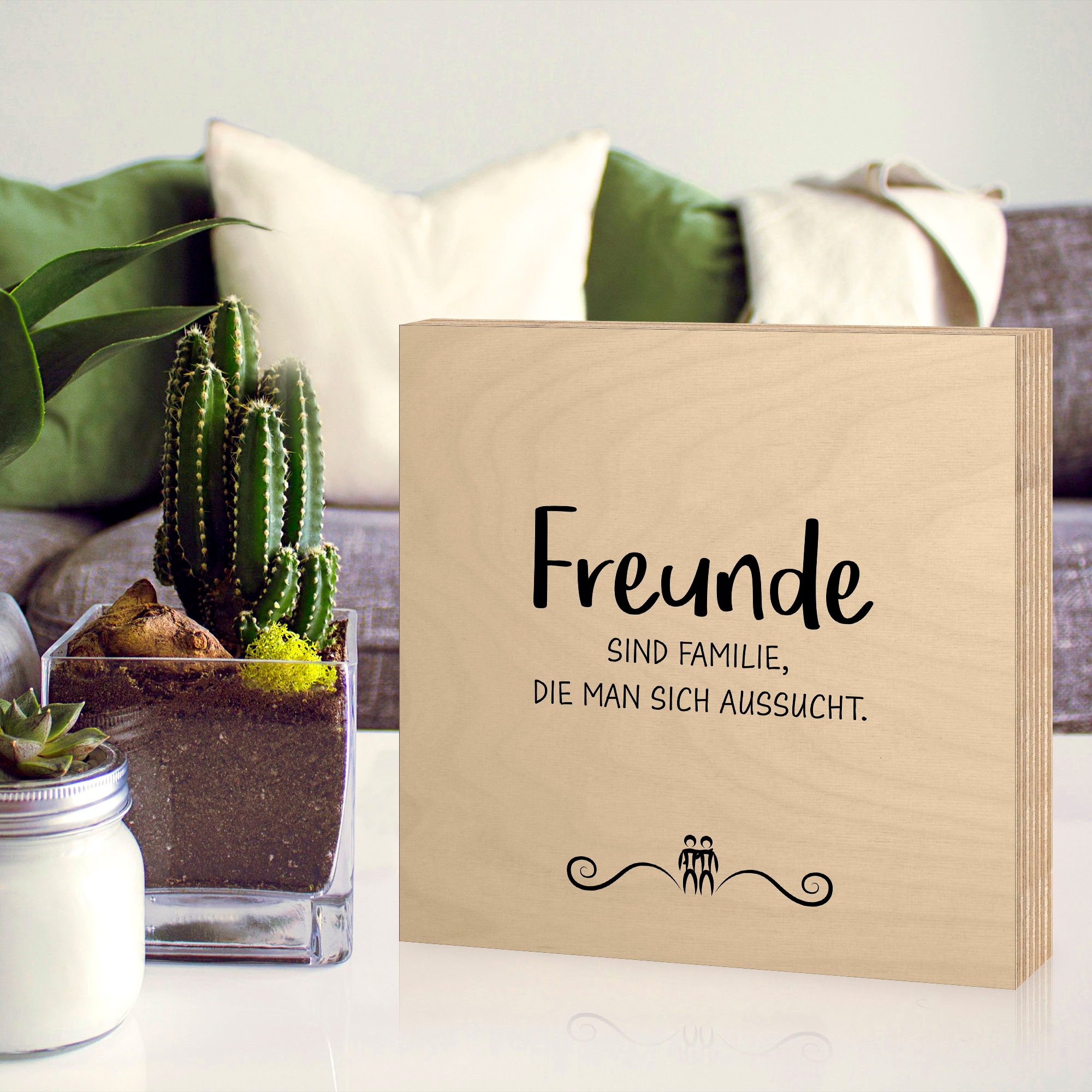 Artland Holzbild »Freunde I«, Sprüche & Texte, (1 St.)