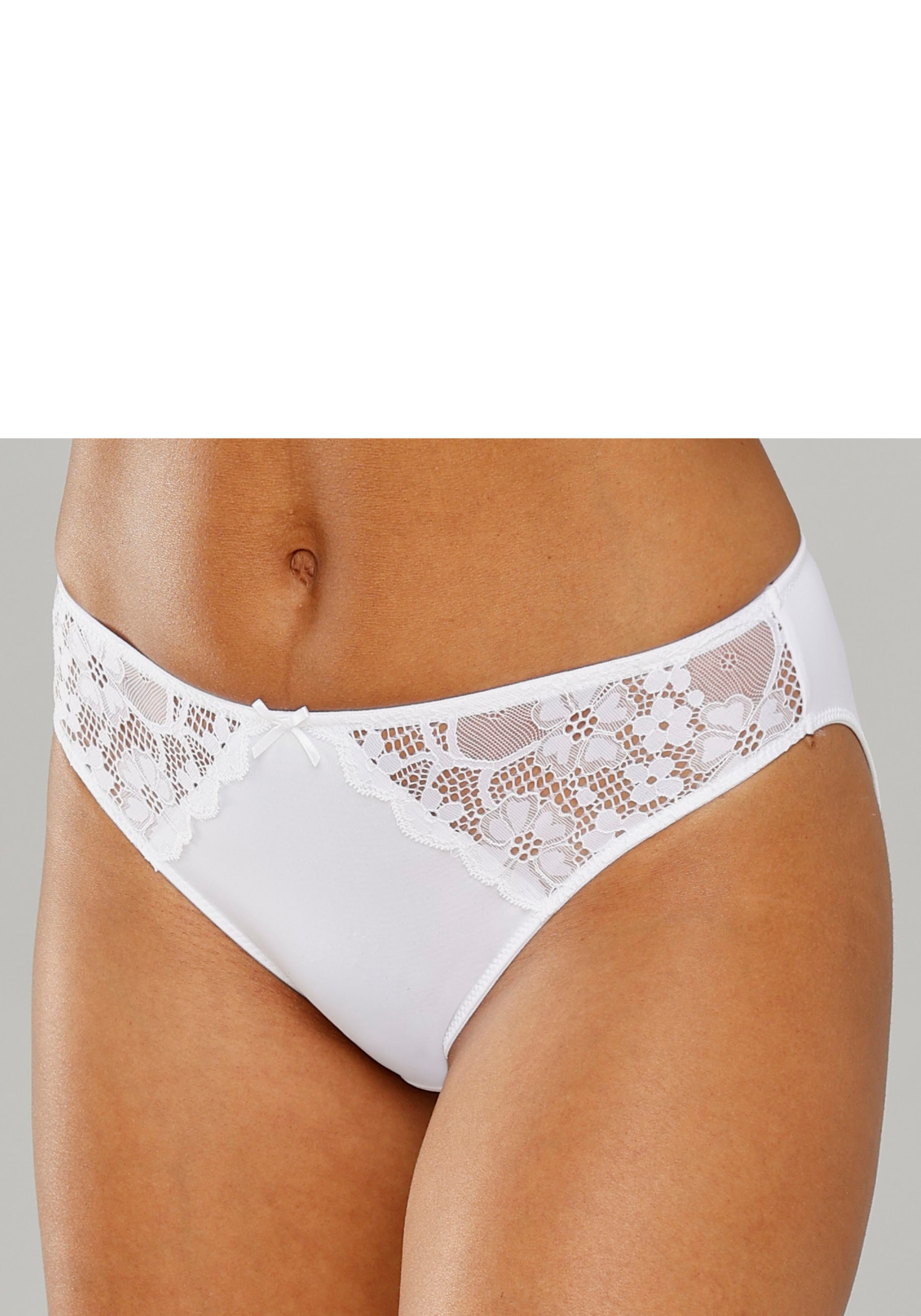 petite fleur Slip, (3 St.), mit leicht transparenter Jacquardspitze an den Seiten