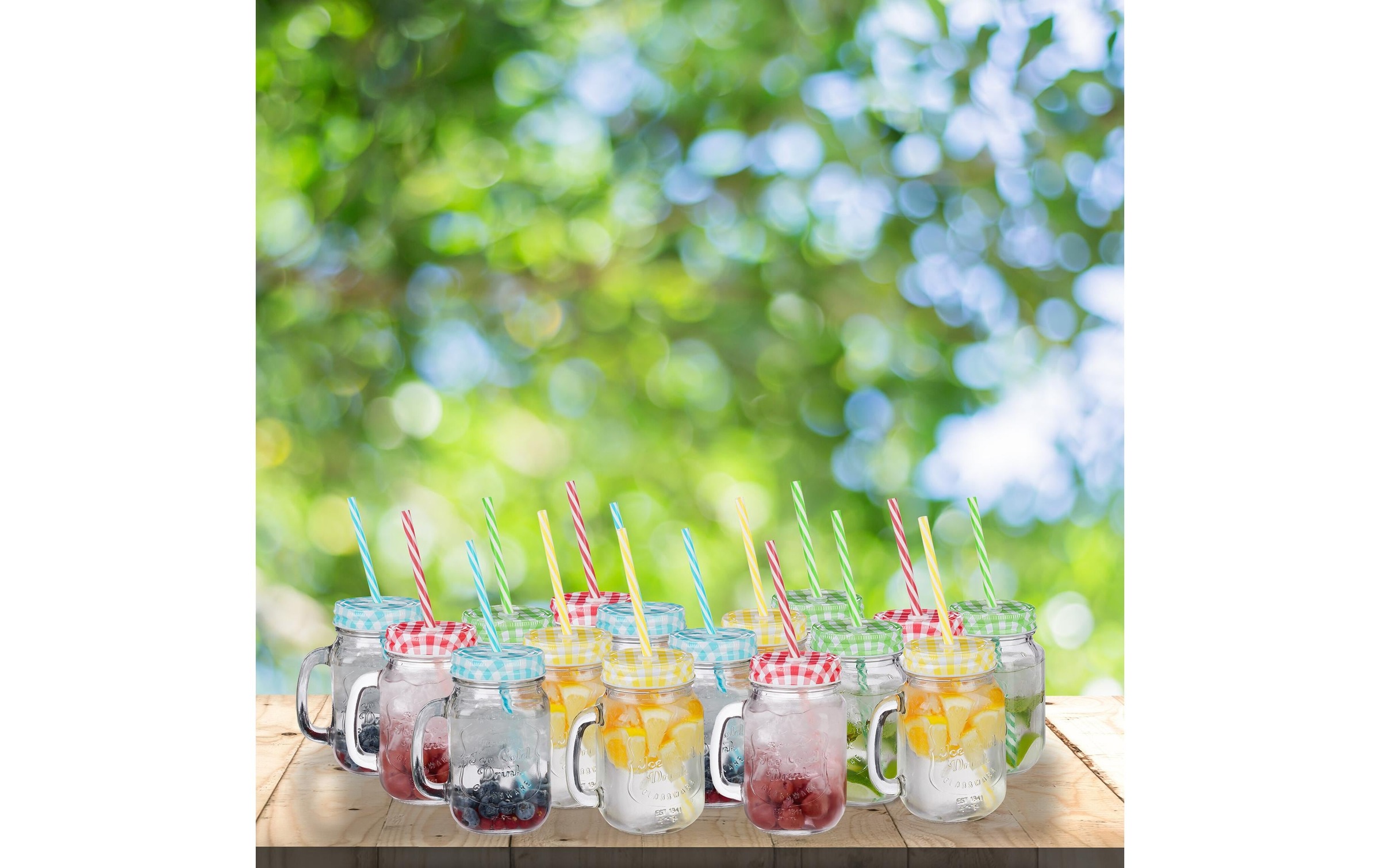 relaxdays Wasserkrug »Summer 500 ml 16 Stück«