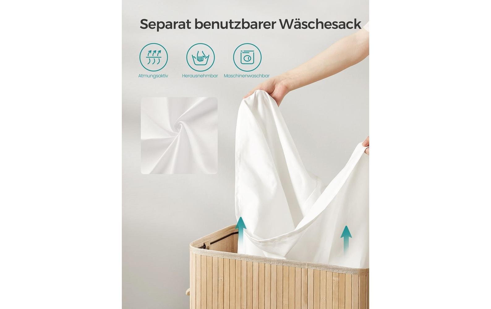 SONGMICS Wäschekorb »100 l Nature«, Holzart: Bambus (China)