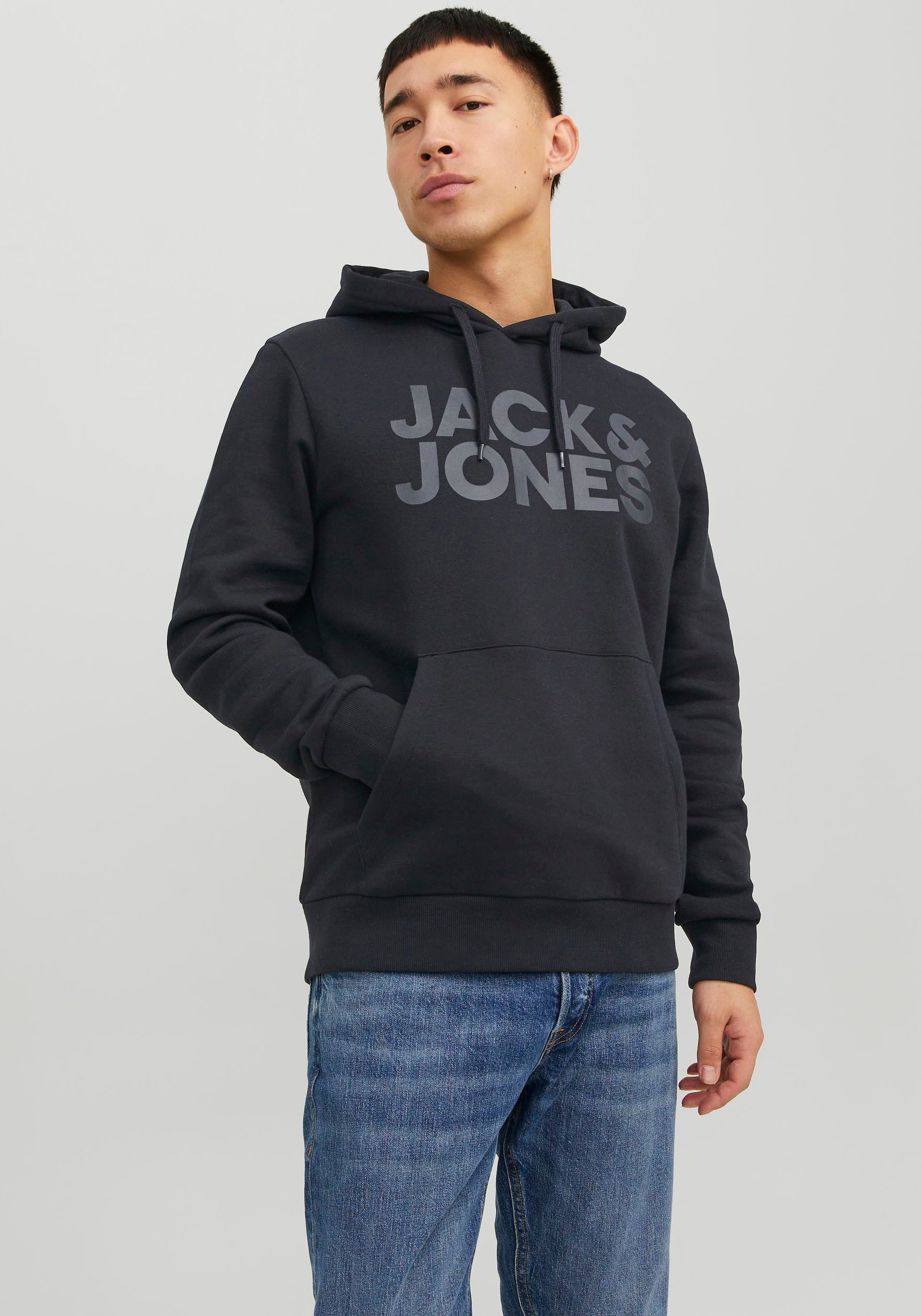 Kapuzensweatshirt »JJECORP LOGO SWEAT HOOD NOOS«, mit Logo Print