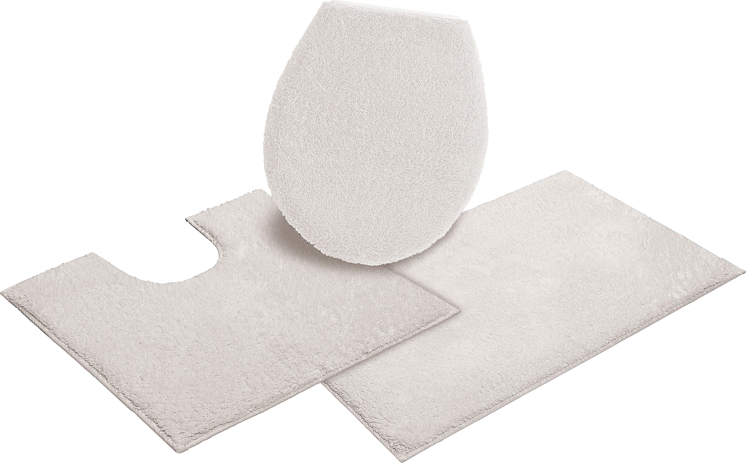 my home Badematte »Maren, Badvorleger, Badezimmer Teppich«, rutschhemmend beschichtet, fussbodenheizungsgeeignet, Bio-Baumwolle, Badteppich, Badematten auch als 3 teiliges Set
