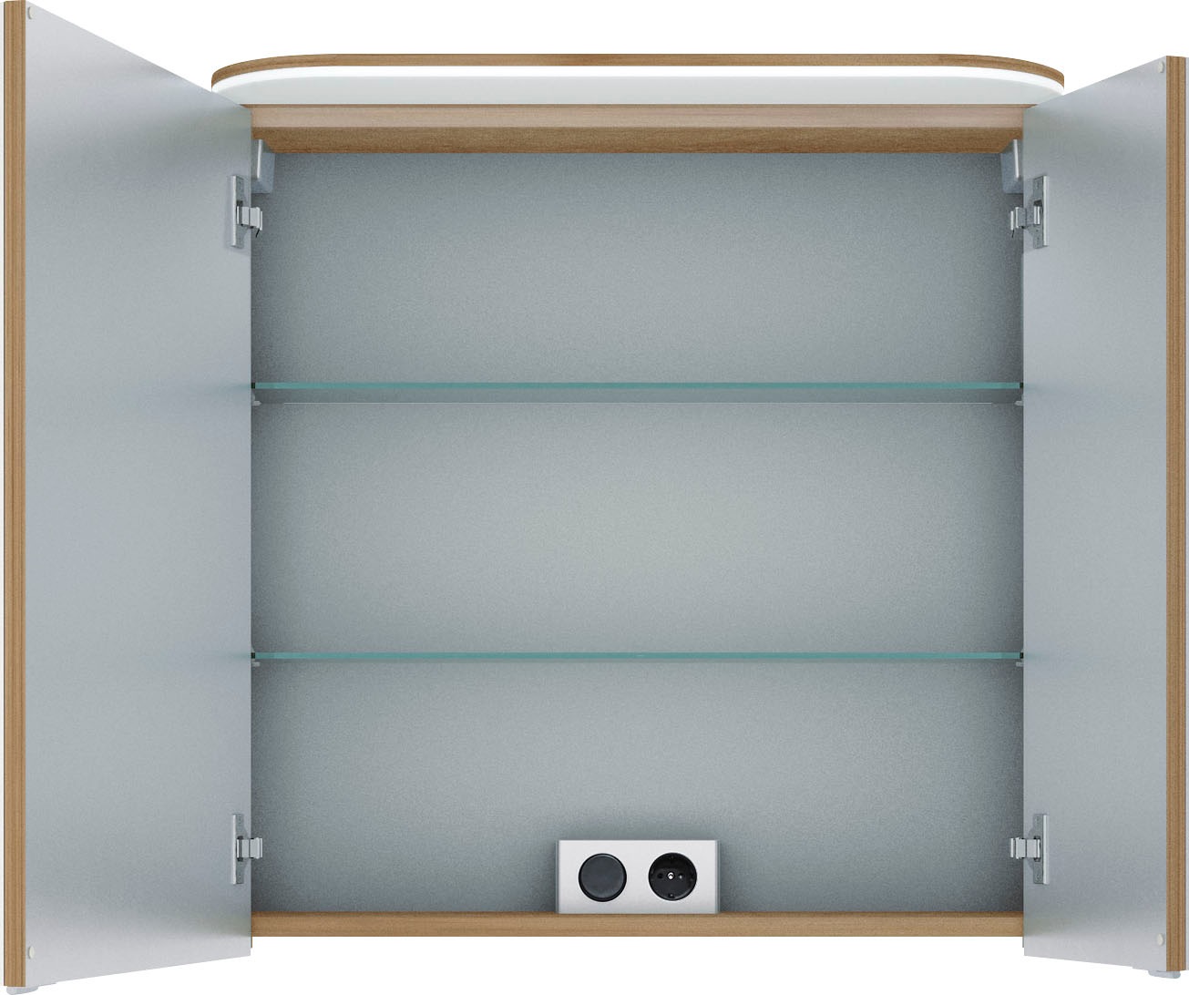 Saphir Badmöbel-Set »Balto Sprint 2-teilig, Mineralmarmor-Waschtisch mit LED-Spiegelschrank«, (2 St.), Badezimmer Set inkl. Türdämpfer, 70 cm breit, 2 Türen, 2 Schubladen