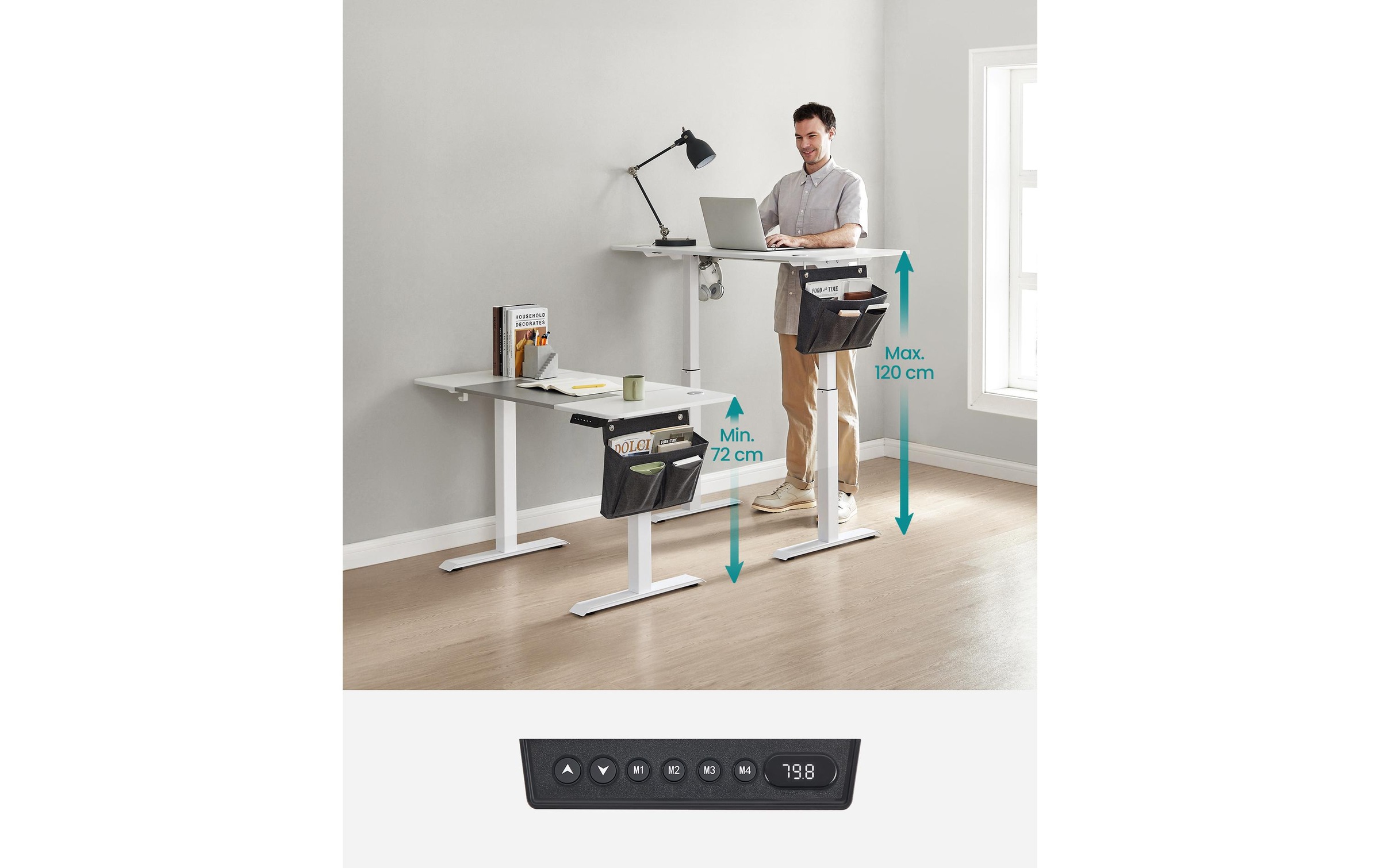 SONGMICS Schreibtisch »120 x 60 cm höhenverstellbar«