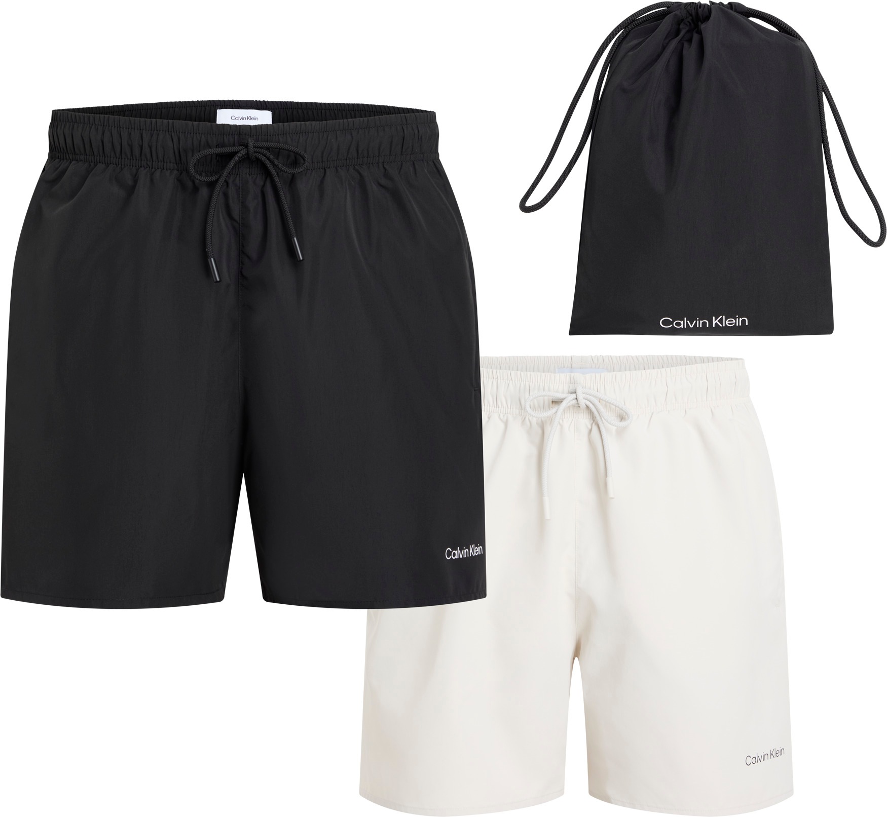 Calvin Klein Swimwear Badeshorts Packung, 2er-Pack, 2 Stk. mit Logo