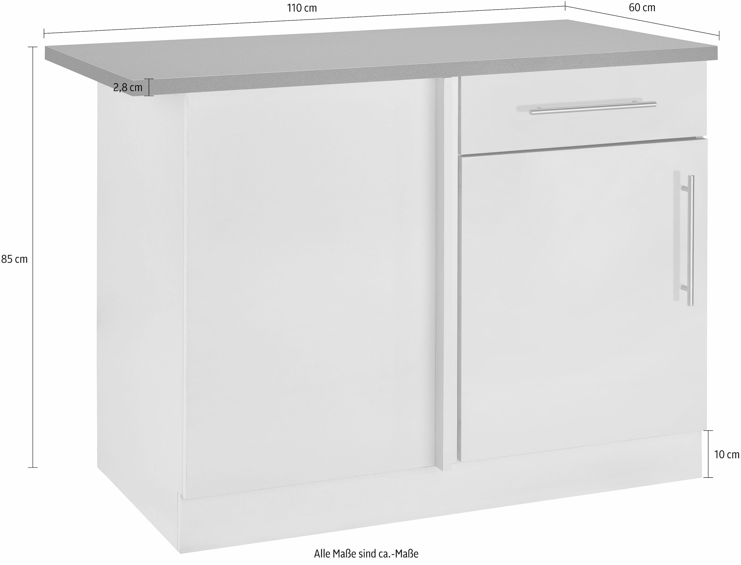 wiho Küchen Eckunterschrank »Cali«, 110 cm breit