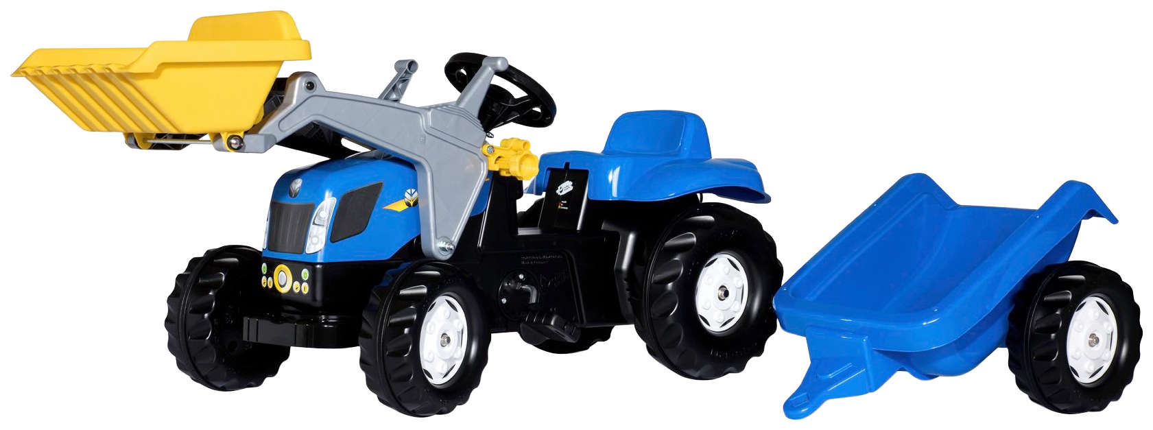 rolly toys® Tretfahrzeug »rollyKid, NH T7040«, Traktor mit Trailer und Lader