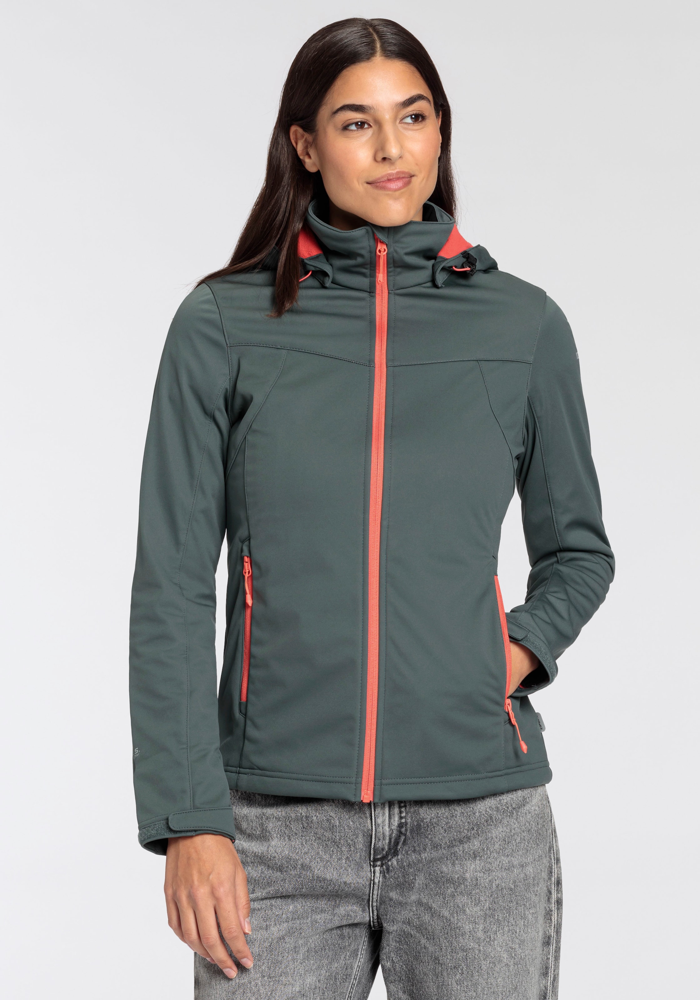 Icepeak Softshelljacke »D SOFTSHELLJACKE BOISE«, (1 St.), mit Kapuze, Wasserdicht & Winddicht