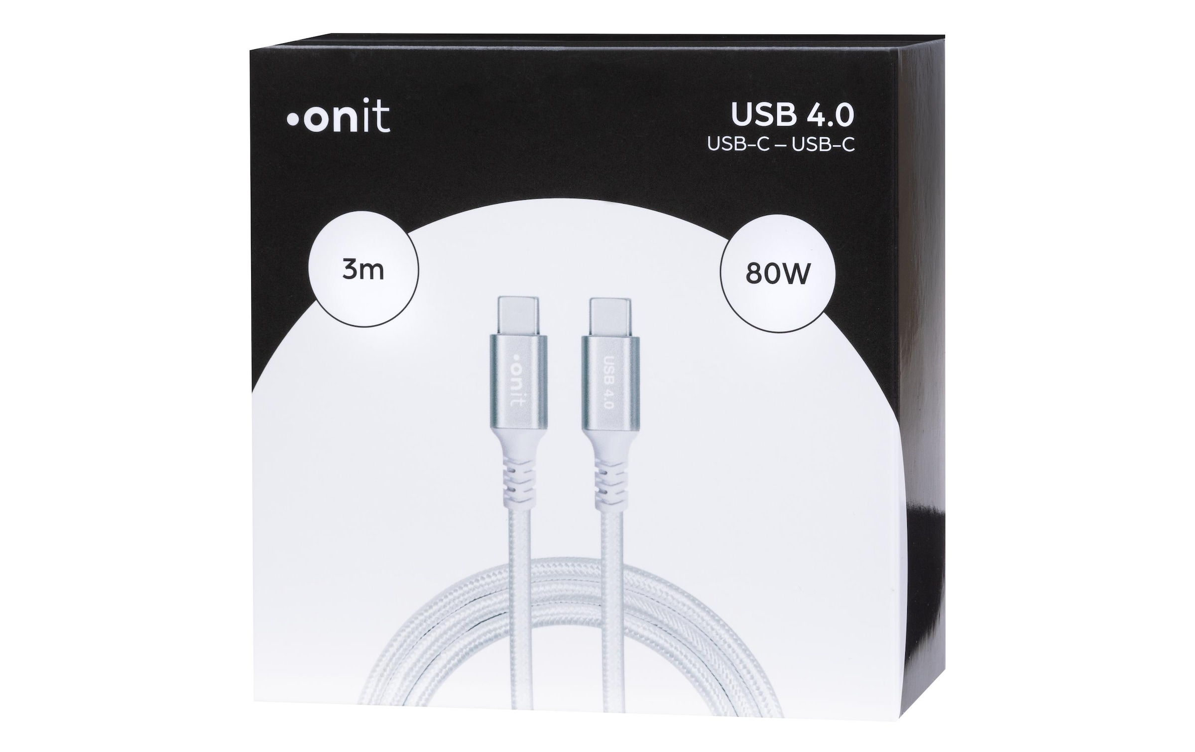 onit USB-Kabel »Pro USB C - USB C 3 m, Weiss«