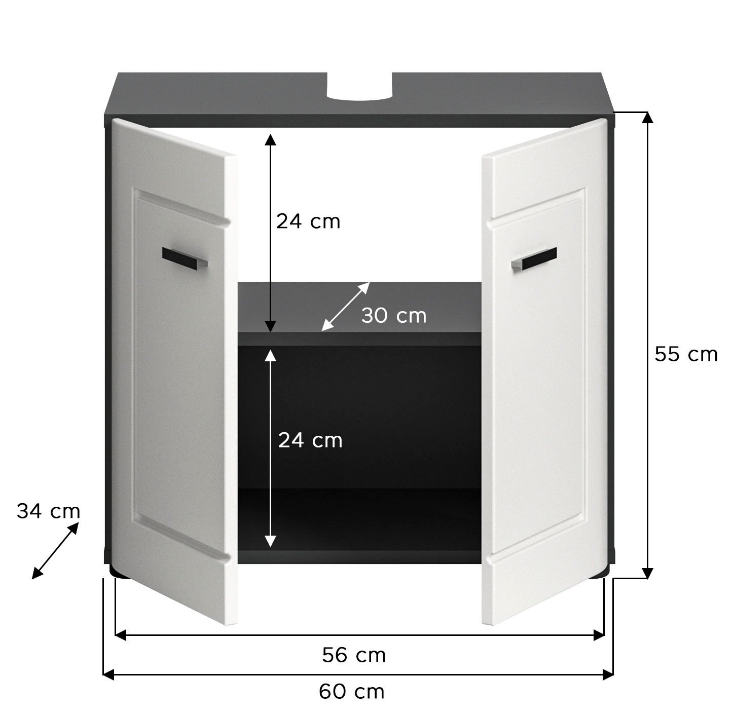 INOSIGN Badmöbel-Set »Jarvi«, (Set, 3 St.), Hochschrank, Spiegelschrank und Waschbeckenunterschrank