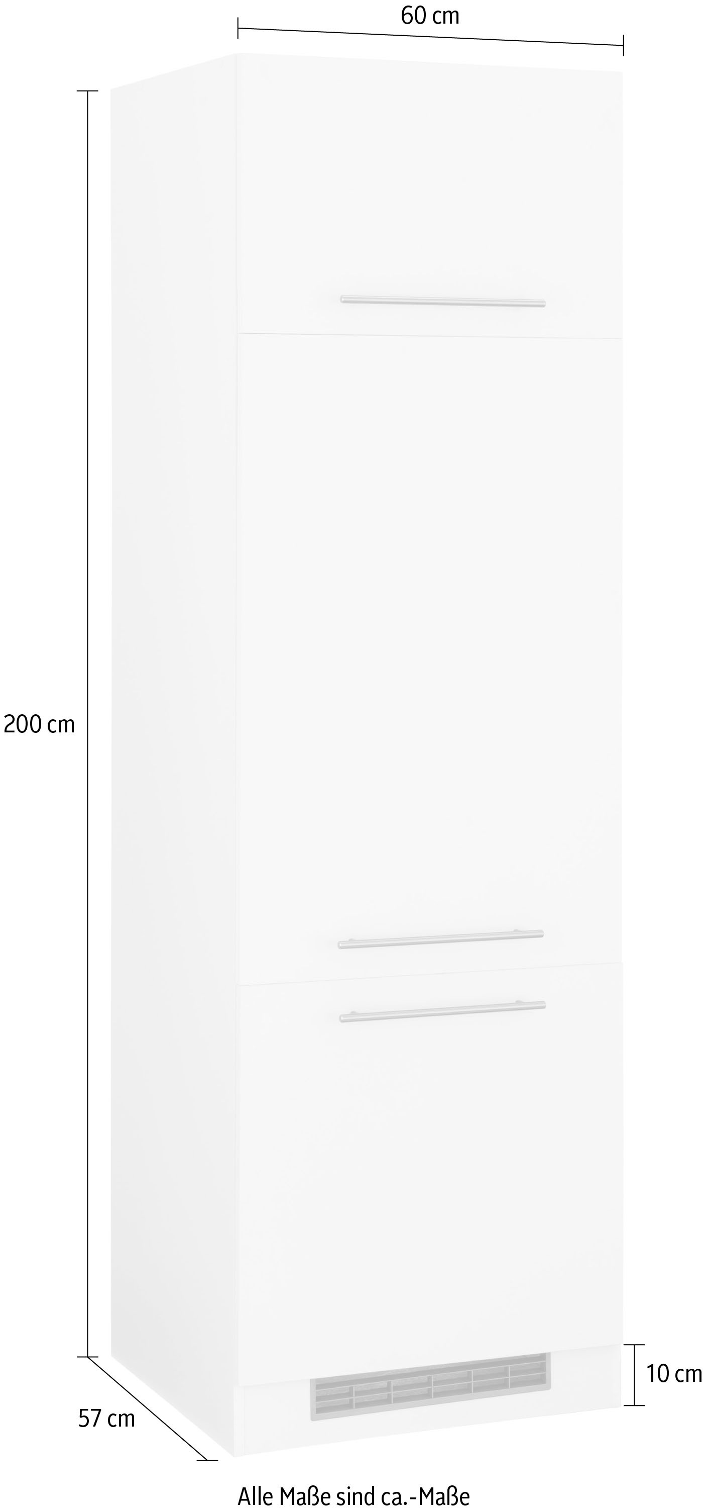 wiho Küchen Kühlumbauschrank »Unna«, 60 cm breit, ohne E-Gerät