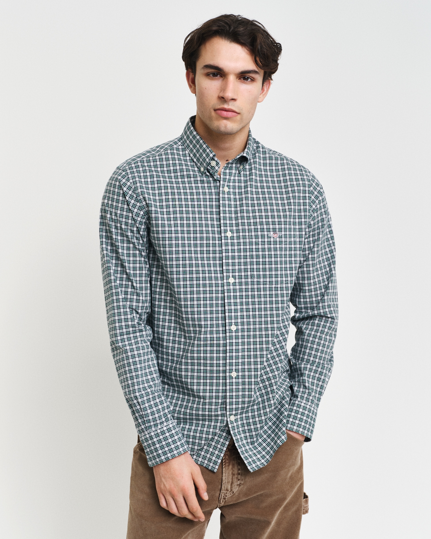 Gant Langarmhemd »REG POPLIN SMALL CHECK SHIRT«, Regular Fit Popeline Hemd mit kleinem Karomuster