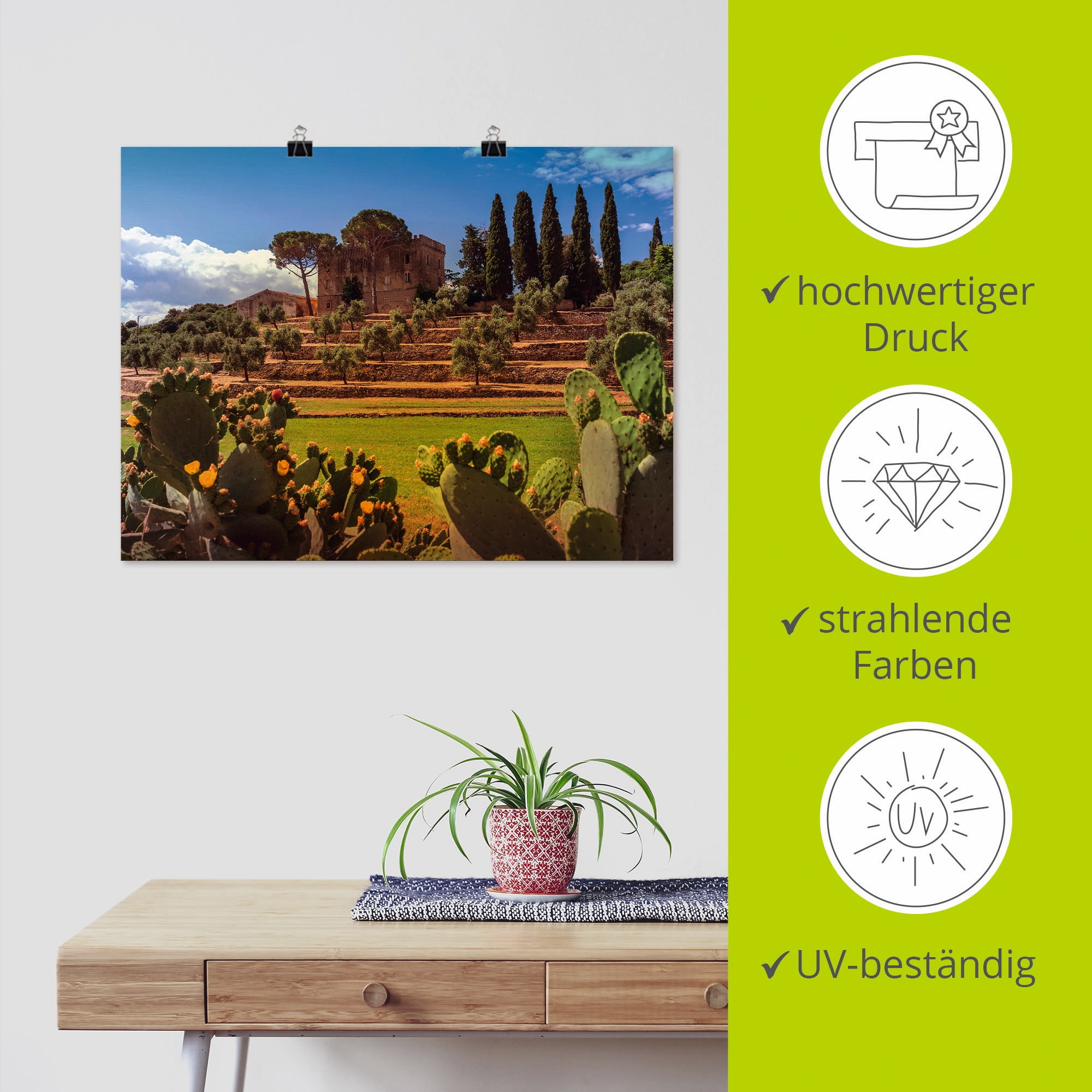 Artland Wandbild »Toskana I«, Europa, (1 St.), als Leinwandbild, Poster in verschied. Grössen