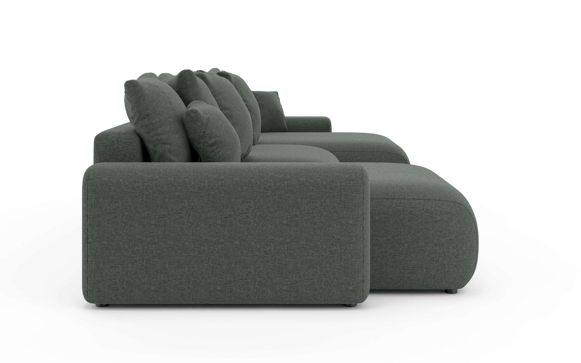 Home affaire Wohnlandschaft »LAKESIDE mit Bettfunktion und Bettkasten, Masse B/T/H: 332,5/142/84 cm«, U‑Form mit vielen Kissen und Wellenunterfederung