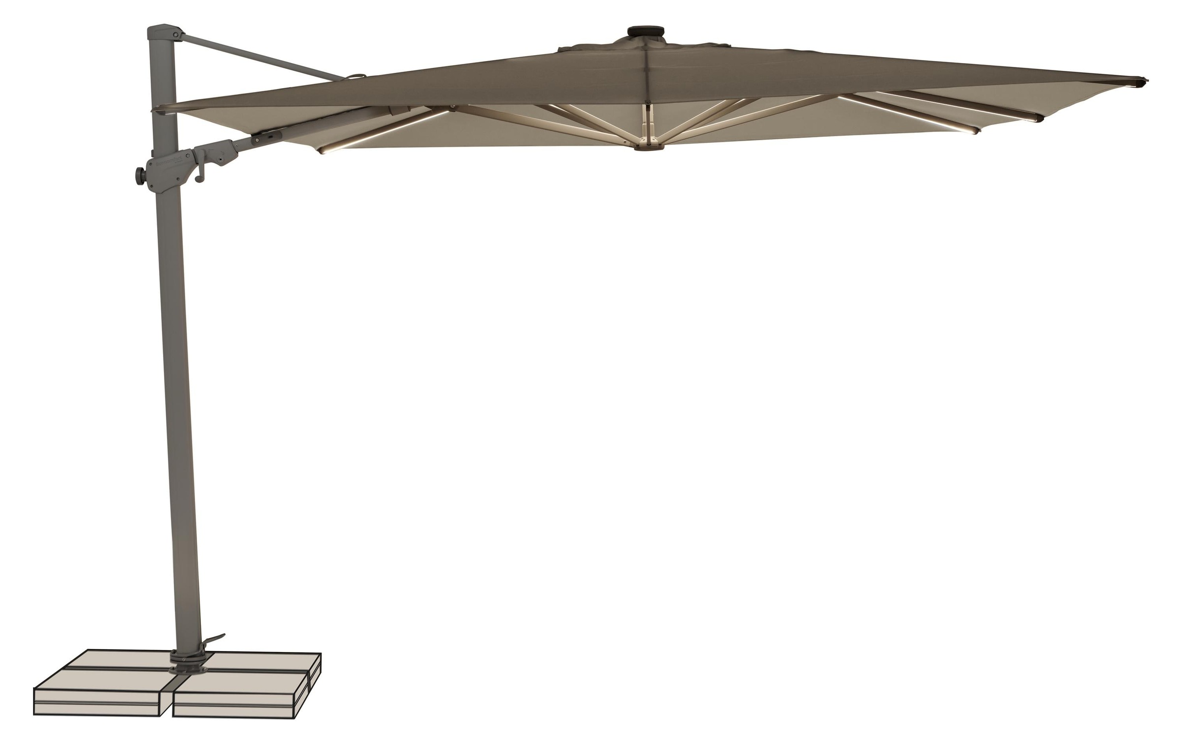 Sonnenschirm »Suncomfort by Glatz Varioflex Solar LED, 300 x 300 cm«