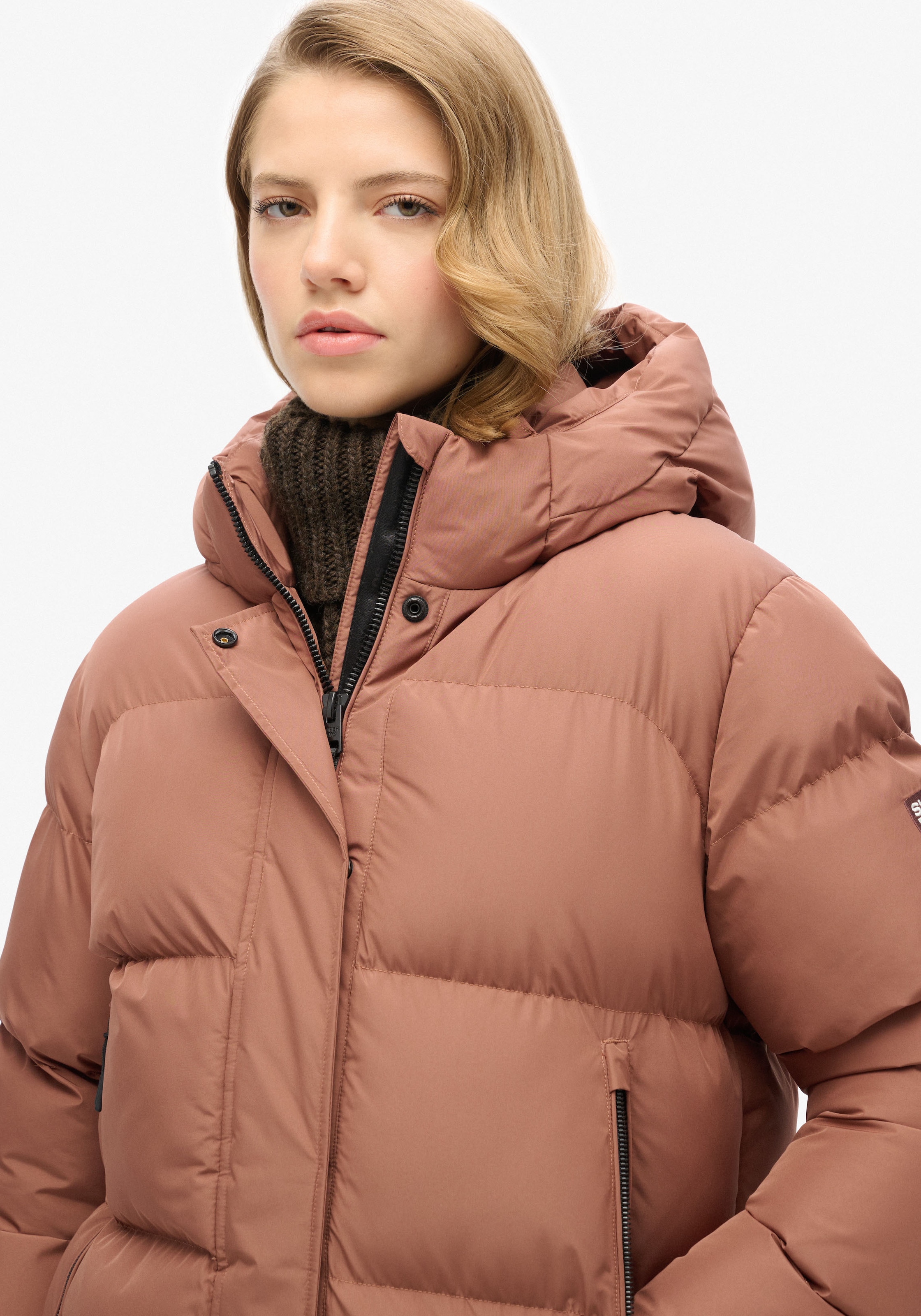 Superdry Steppjacke »HOODED 5 BAFFLE SPORTS PUFFER«, mit Kapuze