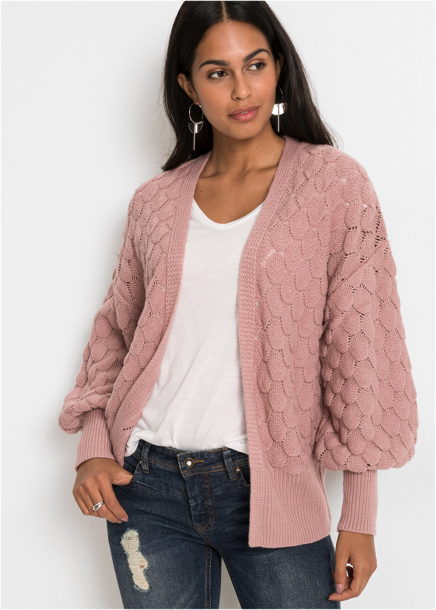 bonprix Ajourstrickjacke »Ajour-Strickjacke« Ajour-Strickjacke