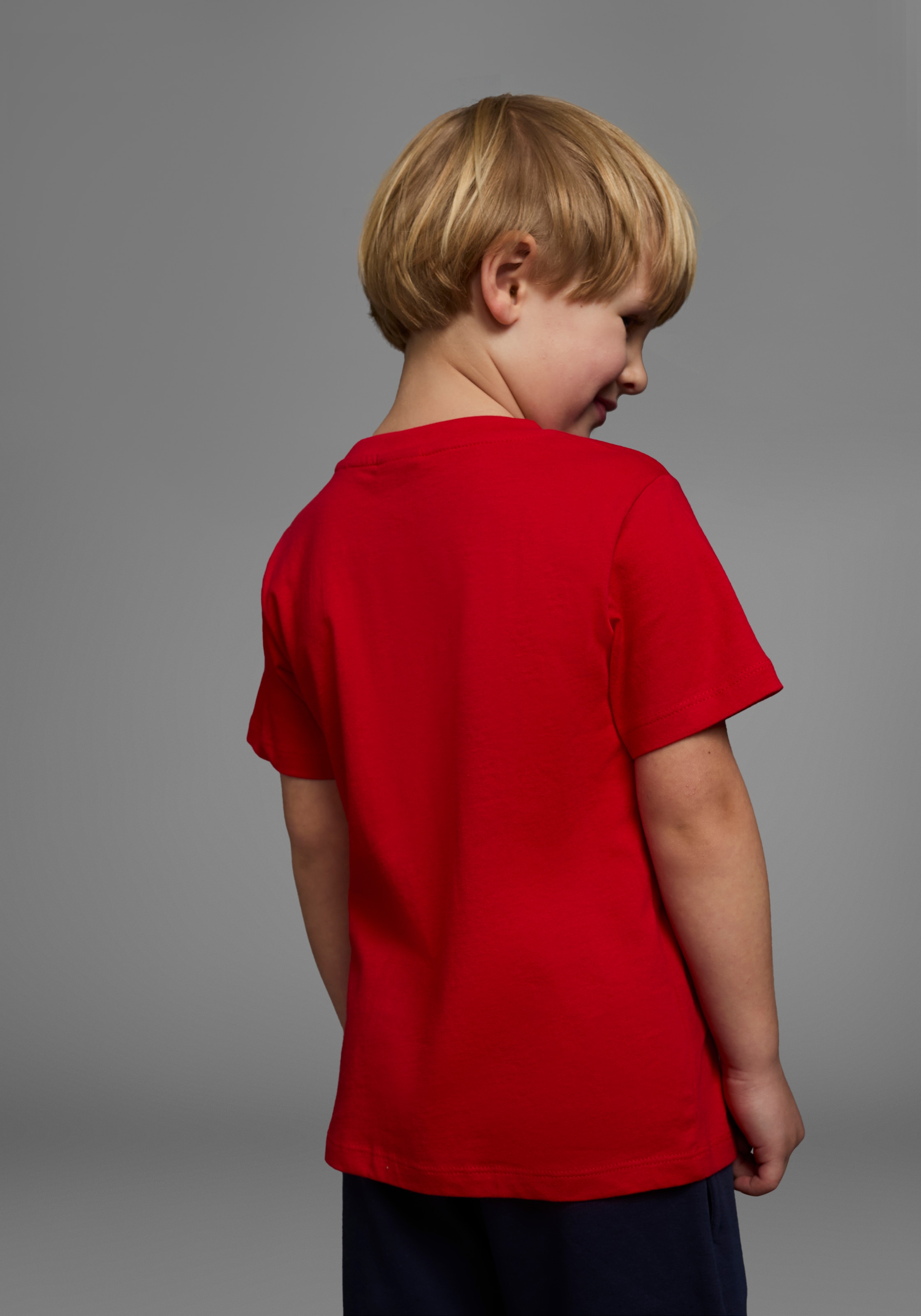 KIDSWORLD T-Shirt »Mit Bagger-Druck«, Kurzarm, mit peppigem Druck, mit Rippbündchen am Ausschnitt