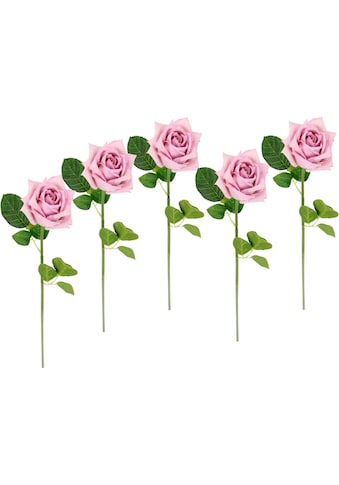 Kunstblume »Rose«, 5er Set künstliche Rosen, Seidenrosen, Bouquet, Kunstzweig, Kunstrose