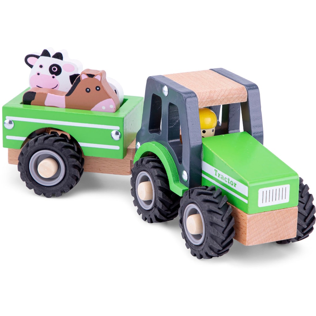 New Classic Toys® Spielzeug-Traktor »Holzspielzeug, Little Driver - Holztraktor«, (Set)