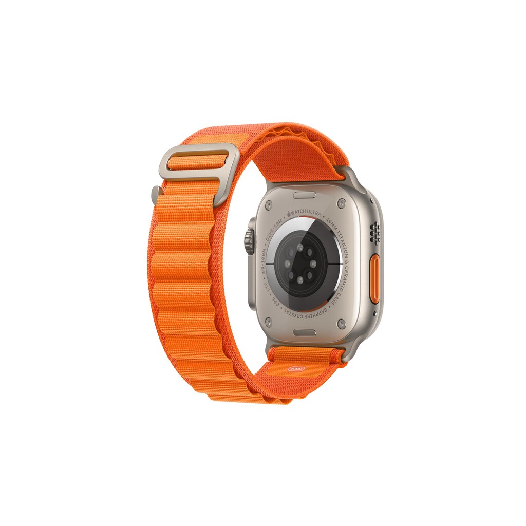 Apple Watch Ultra GPS + Cellular, Titangehäuse 49 mm, Alpin Loop Orange, Armbandgrösse Small - 130 - 160 mm Umfang
