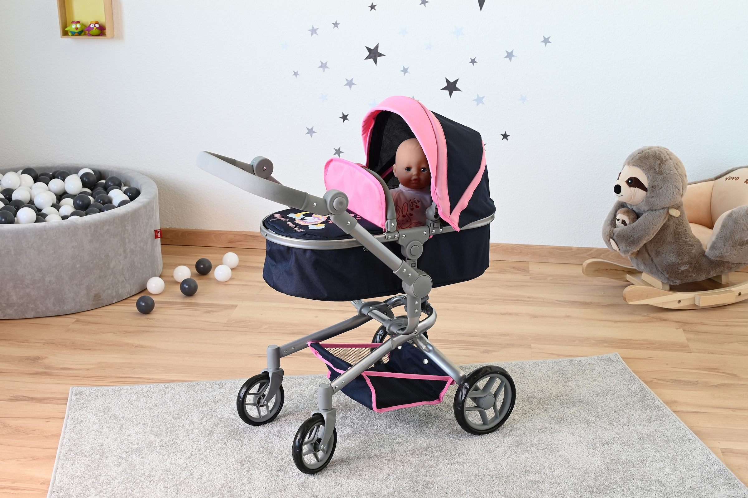 Knorrtoys® Kombi-Puppenwagen »Boonk - Magic Unicorn«
