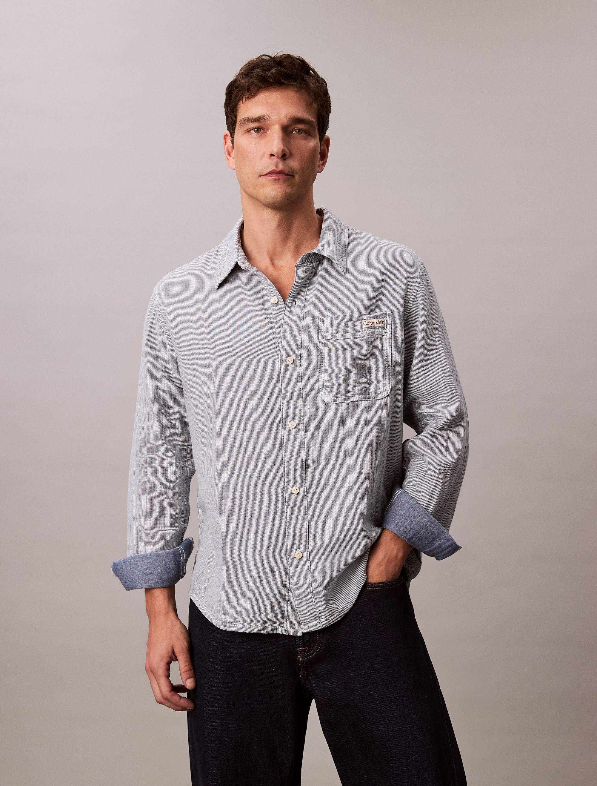 Calvin Klein Jeans Langarmhemd »CASUAL CLASSIC« Mit Rundhalsausschnitt
