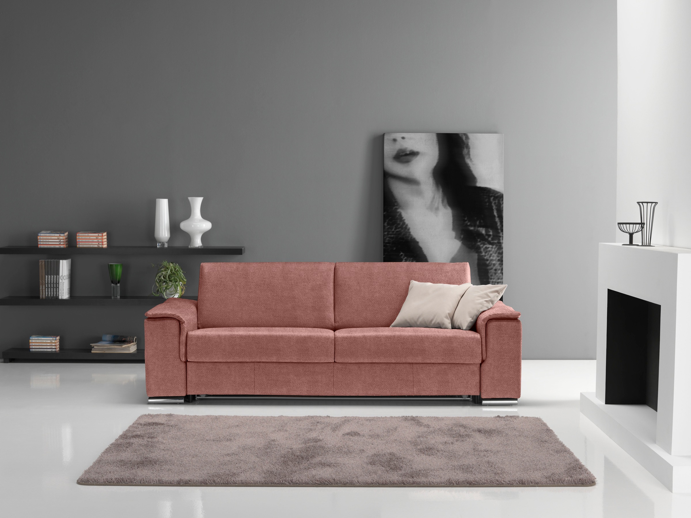 Egoitaliano Schlafsofa »Cecilia, modern & elegant, erstklassiger Sitzkomfort, Dauerschläfer«, inkl. Matratze und hochwertigem Metallbettrahmen, toller Schlafkomfort